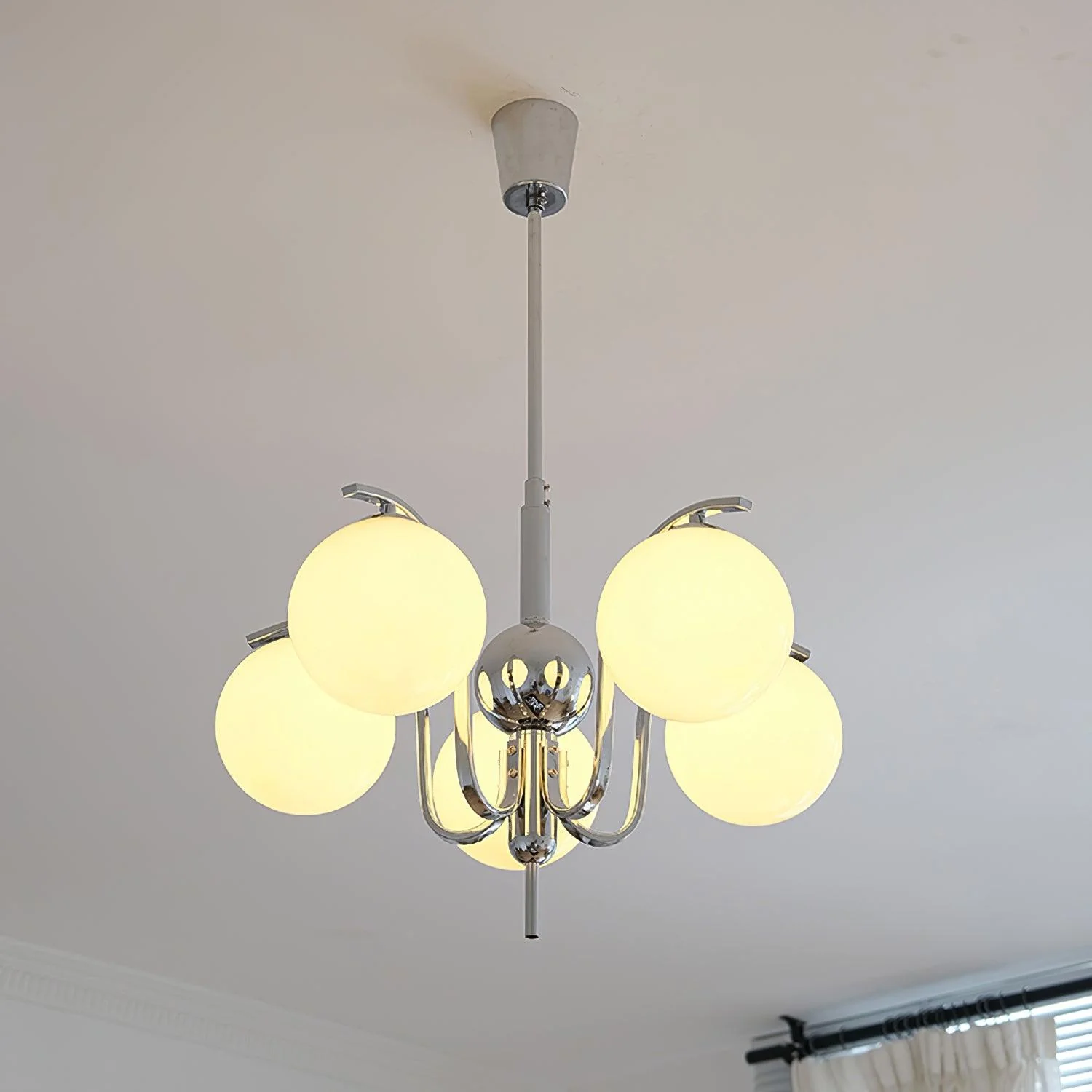 Lustra Chandelier Chrome Glass Modo Deco Elegant - Image 17