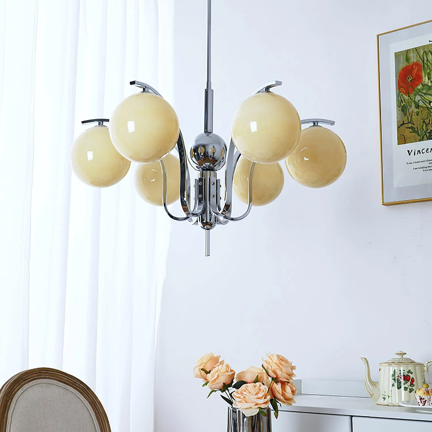 Lustra Chandelier Chrome Glass Modo Deco Elegant - Image 28