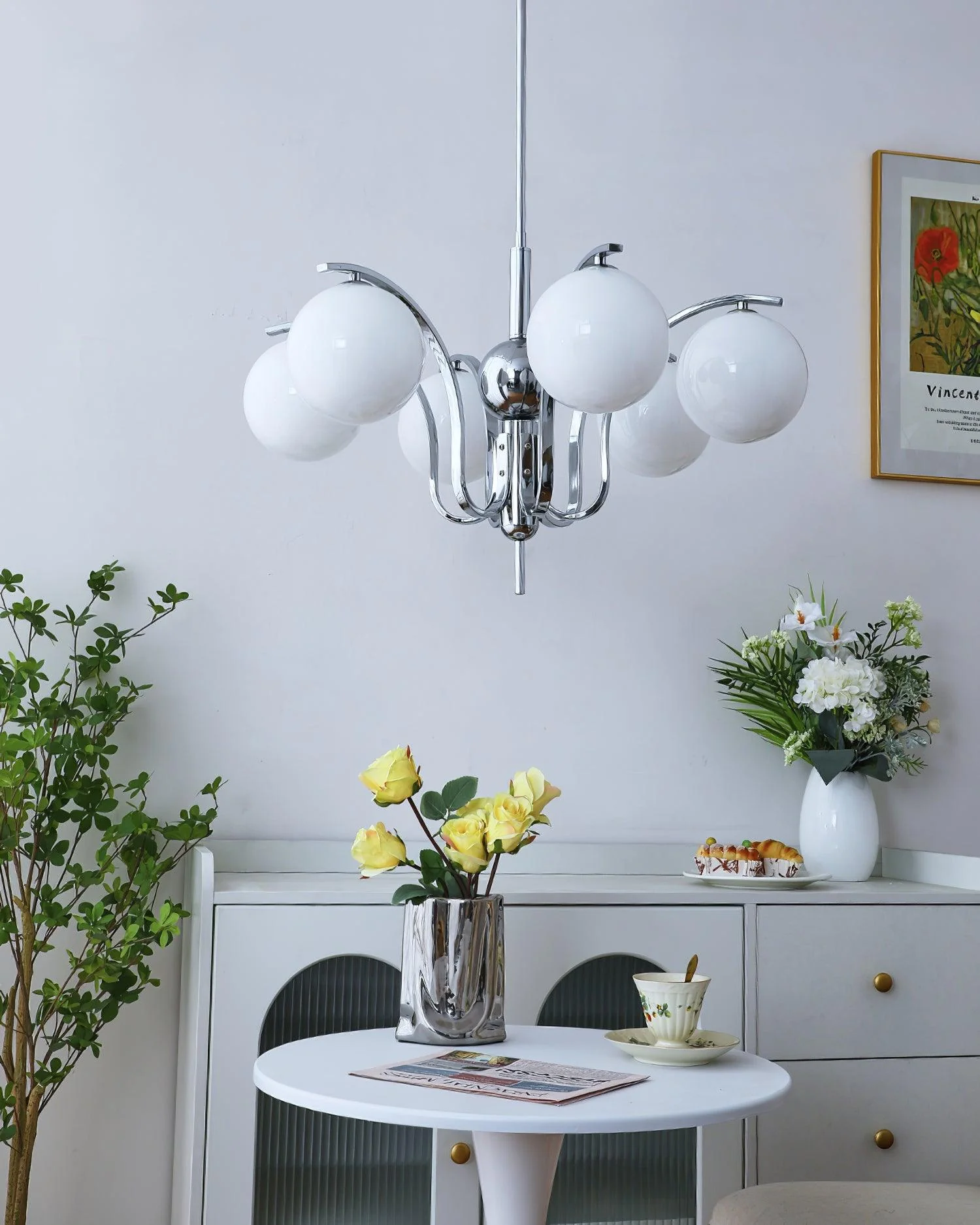 Lustra Chandelier Chrome Glass Modo Deco Elegant - Image 35