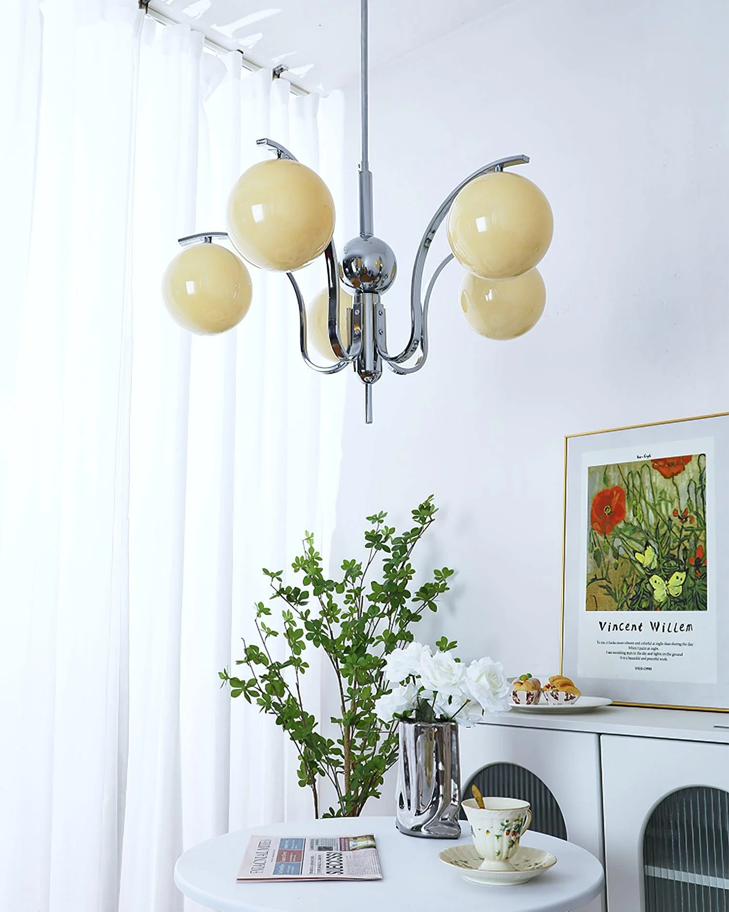 Lustra Chandelier Chrome Glass Modo Deco Elegant - Image 36