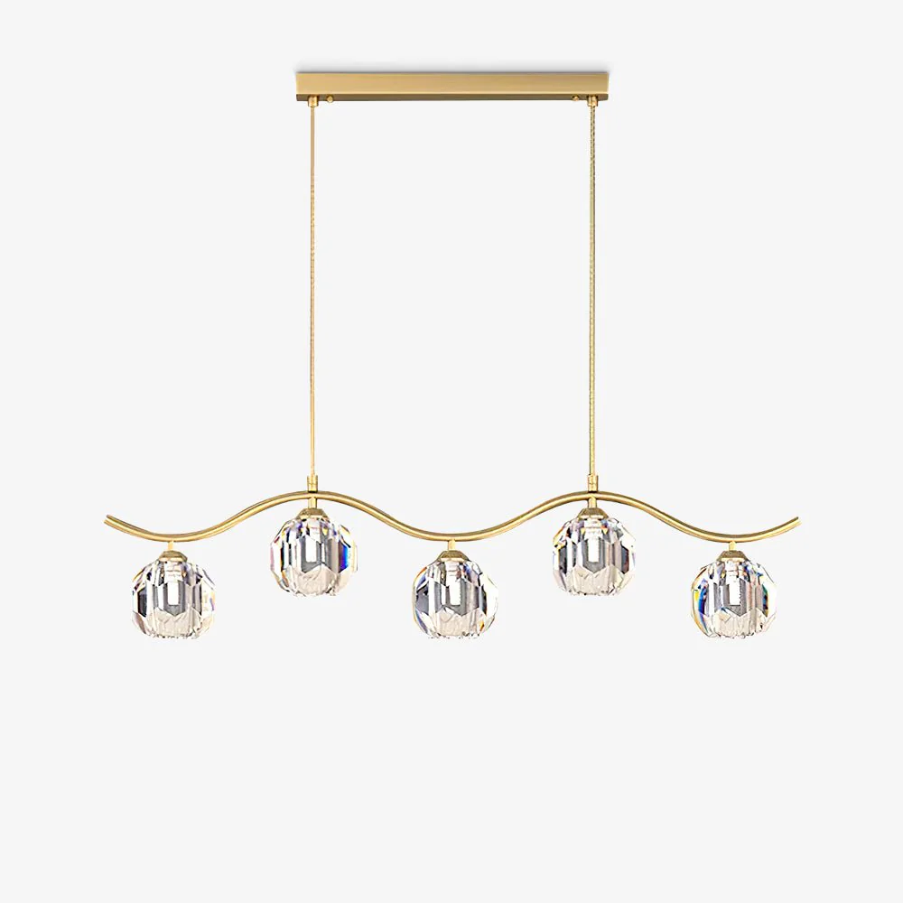 Lustra Chandelier Copper and Crystal Geometrical