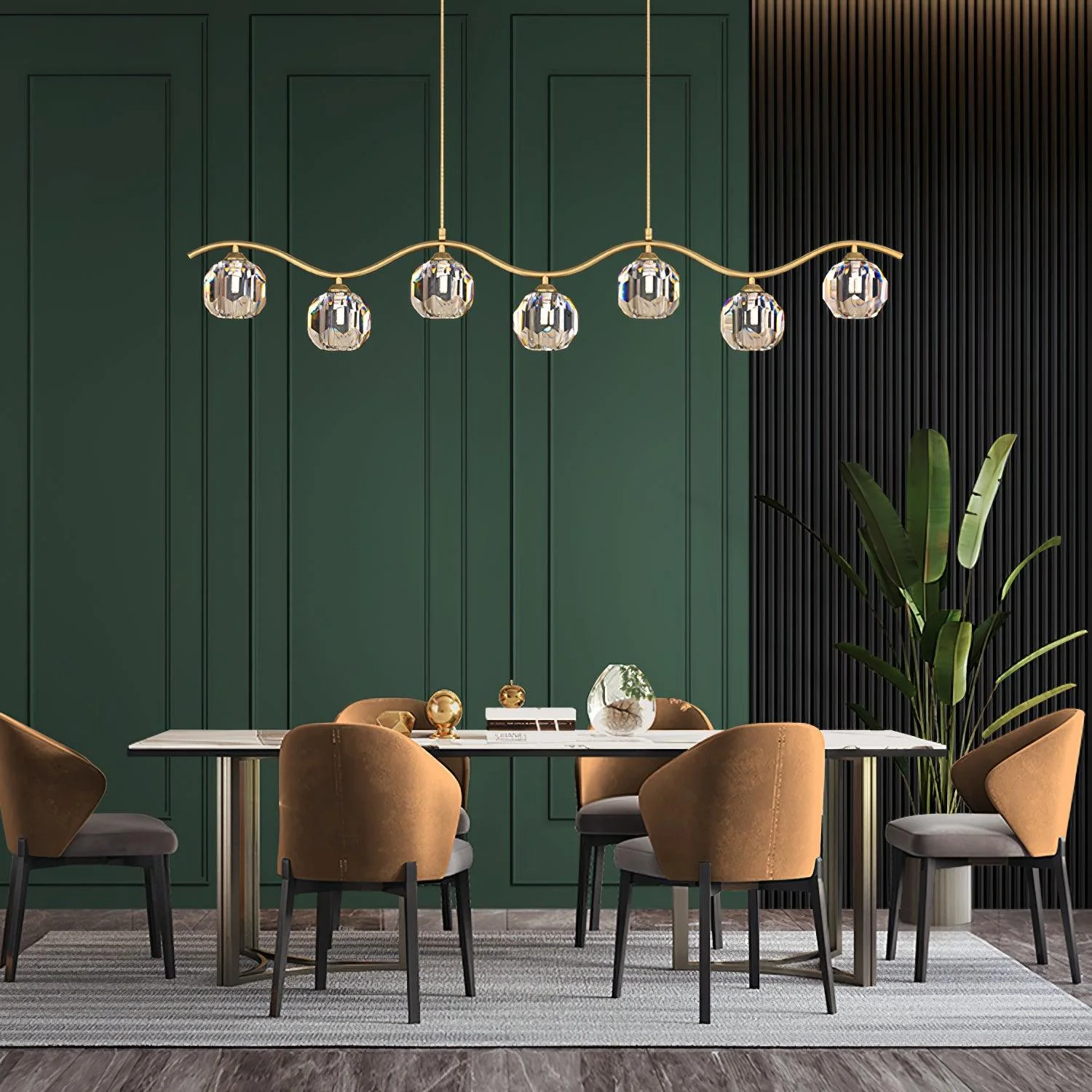 Lustra Chandelier Copper and Crystal Geometrical - Image 12