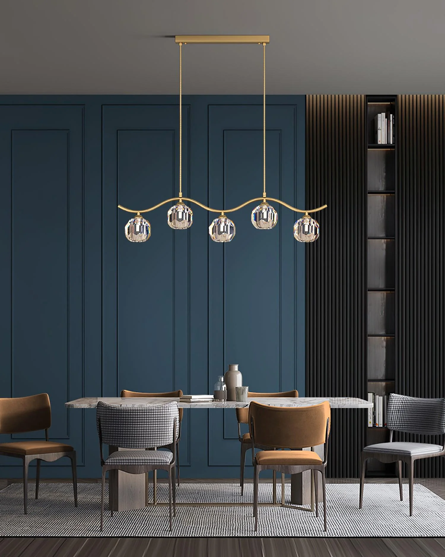 Lustra Chandelier Copper and Crystal Geometrical - Image 16