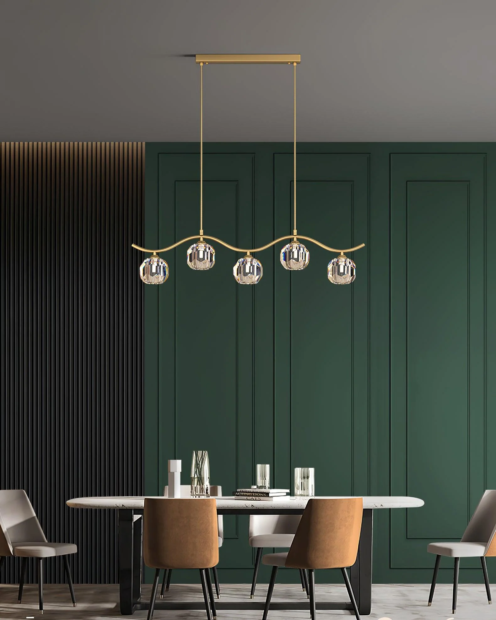 Lustra Chandelier Copper and Crystal Geometrical - Image 18