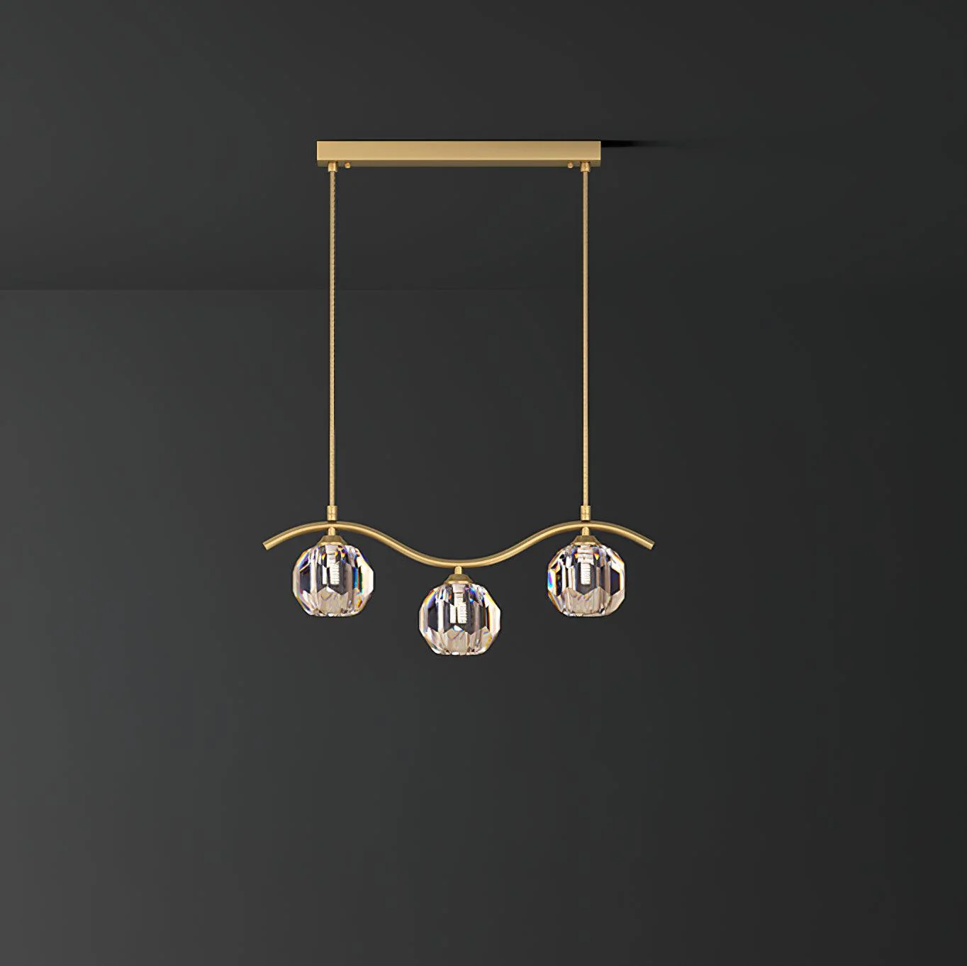 Lustra Chandelier Copper and Crystal Geometrical - Image 22