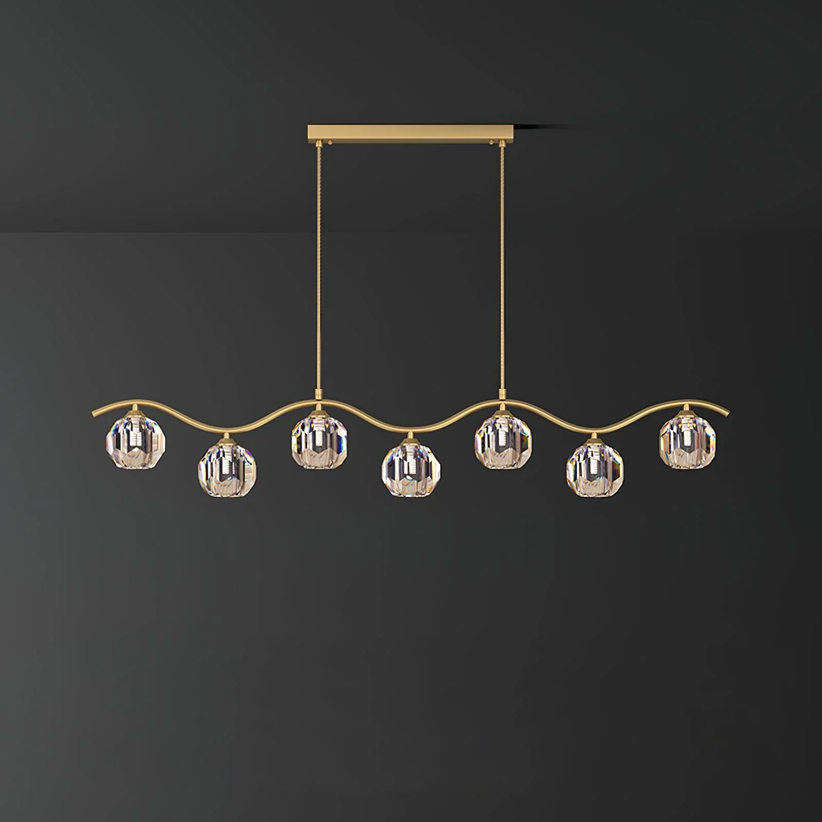Lustra Chandelier Copper and Crystal Geometrical - Image 23