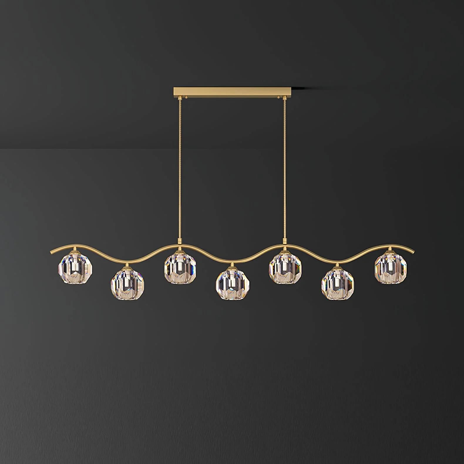 Lustra Chandelier Copper and Crystal Geometrical - Image 7