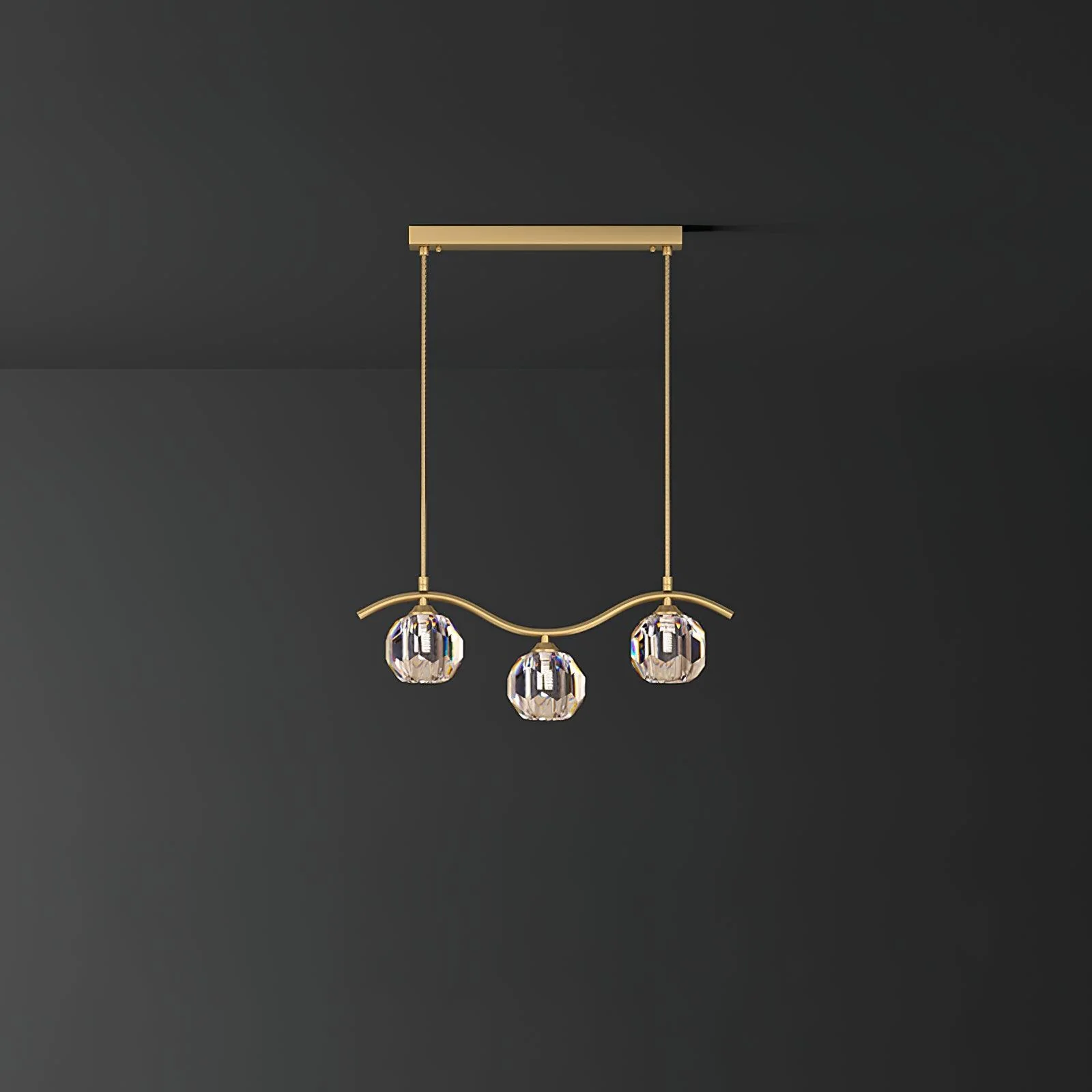 Lustra Chandelier Copper and Crystal Geometrical - Image 8