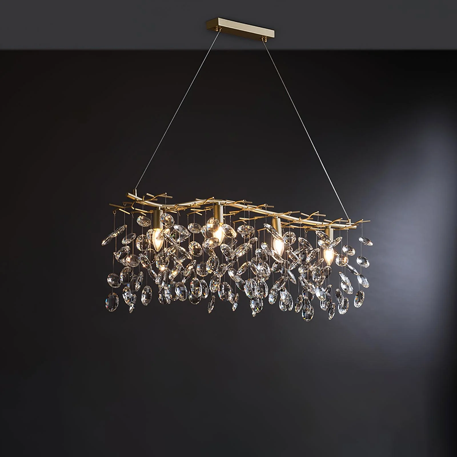 Lustra Chandelier Crystal Branch Gold LED - Image 20