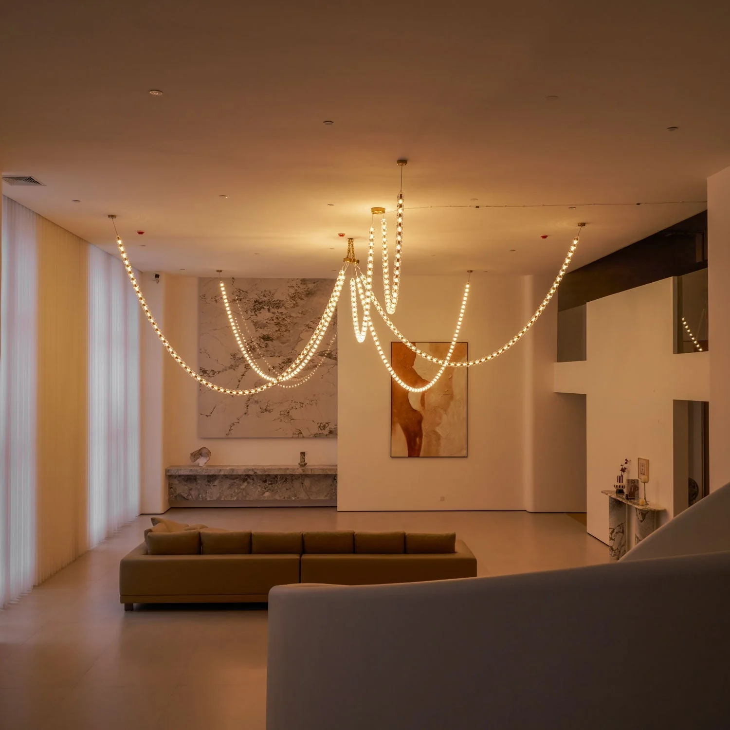 Lustra Chandelier Crystal Gold LED 3-Line - Image 5