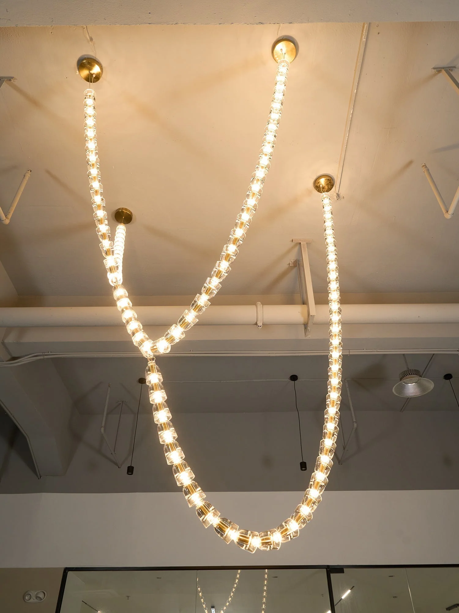 Lustra Chandelier Crystal Gold LED 3-Line - Image 7