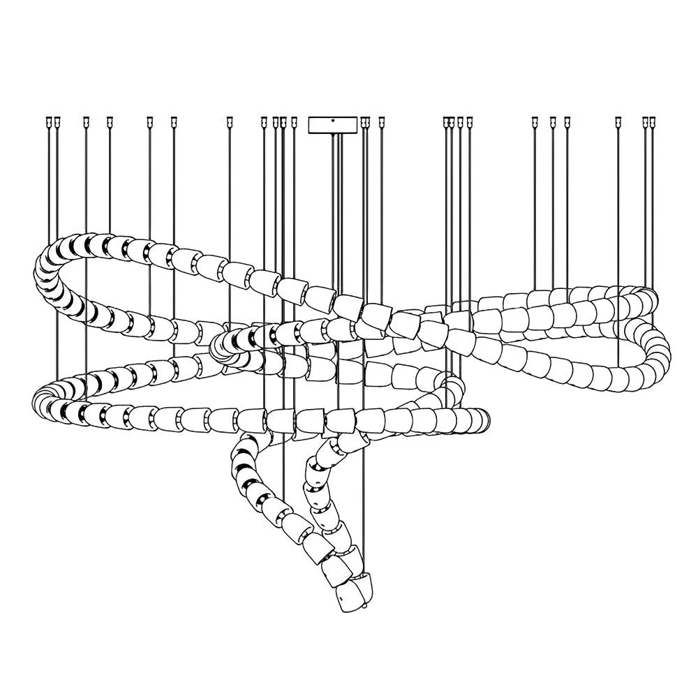 Lustra Chandelier Crystal Gold LED 3-Line - Image 87
