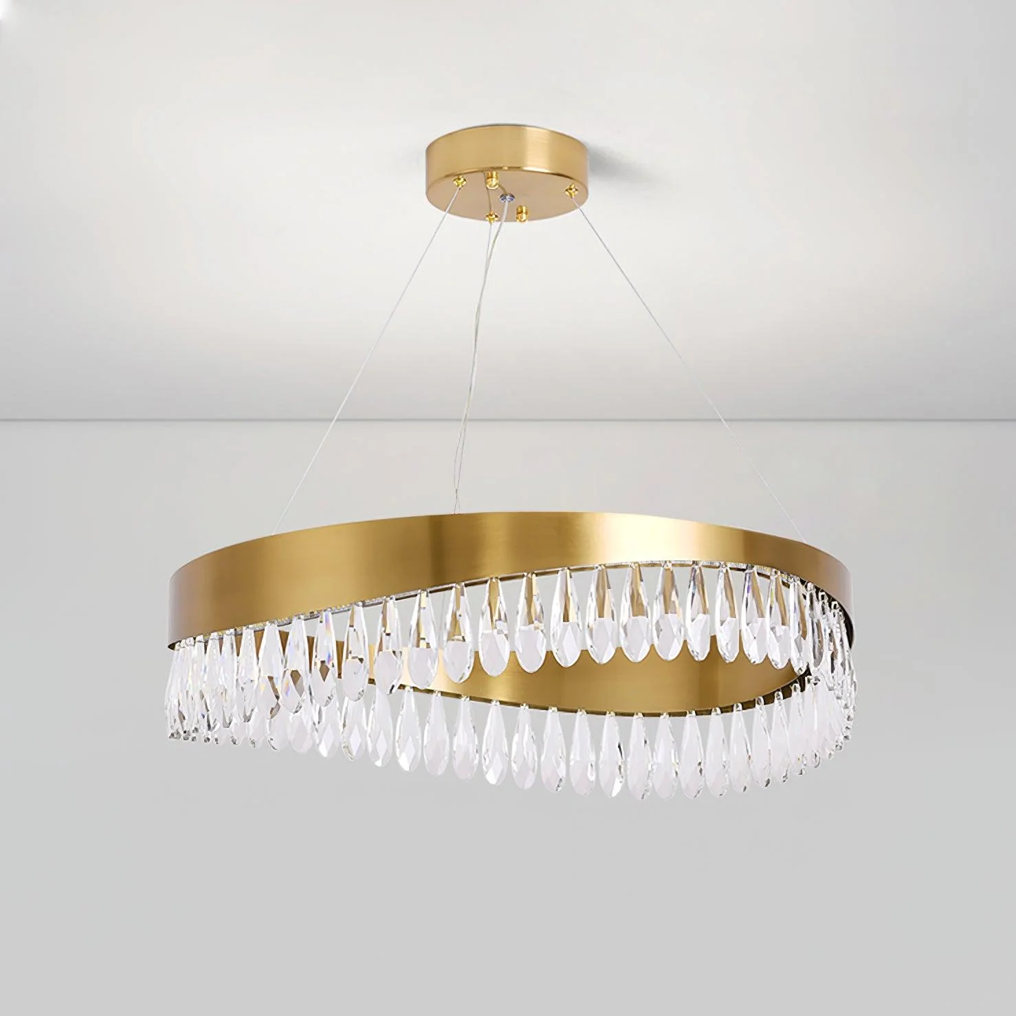 Lustra Chandelier Crystal Ring LED Polished - Image 4
