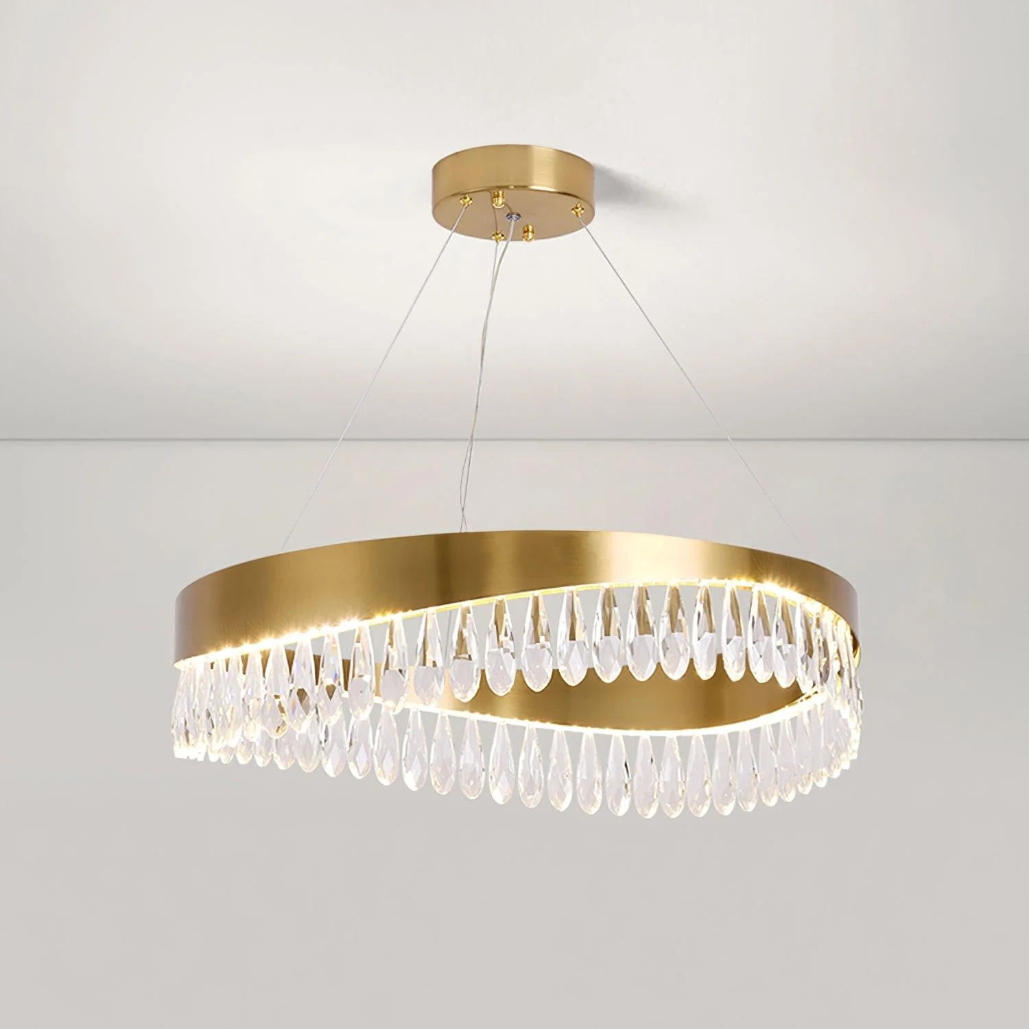 Lustra Chandelier Crystal Ring LED Polished - Image 6