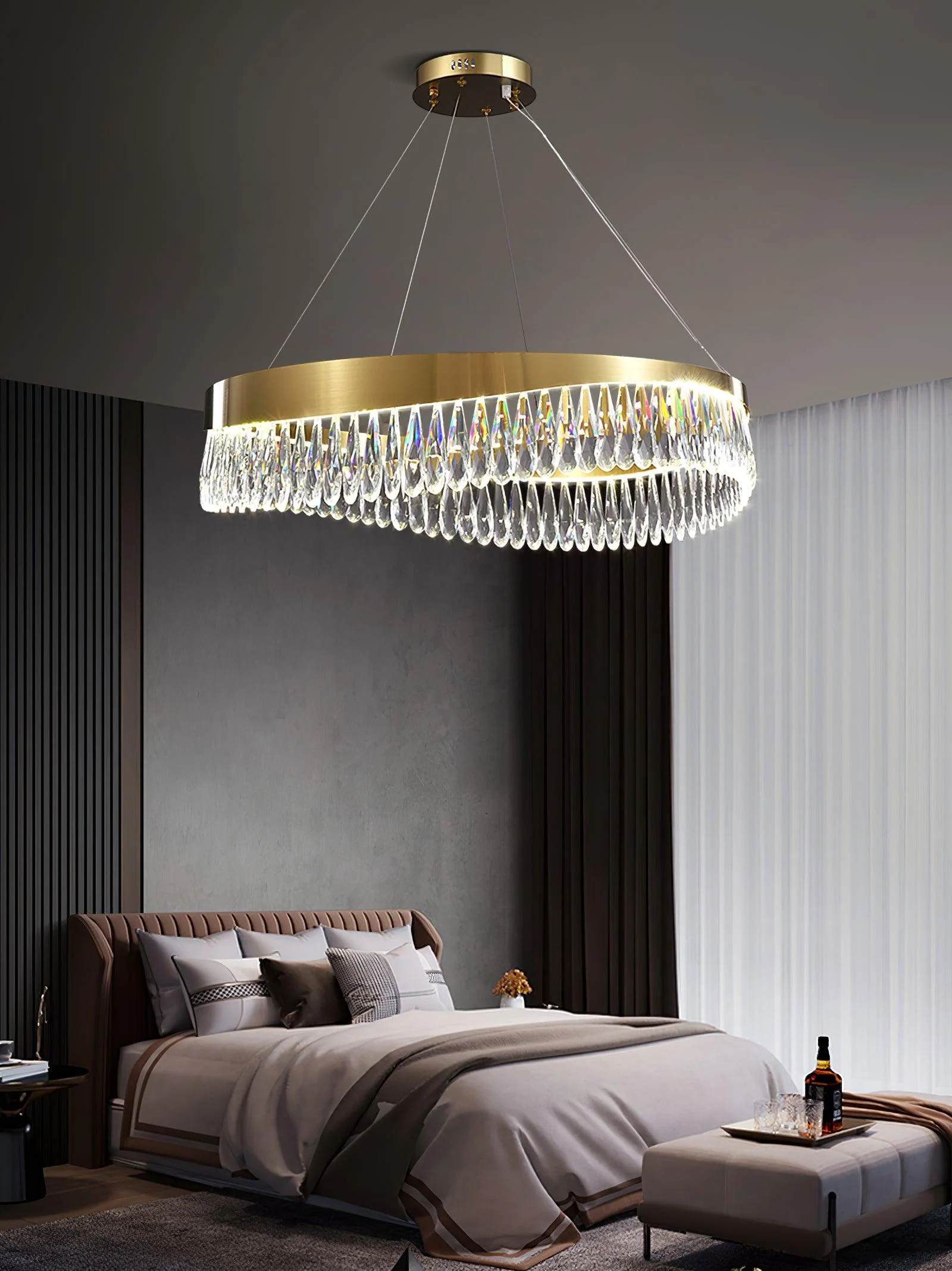 Lustra Chandelier Crystal Ring LED Polished - Image 9