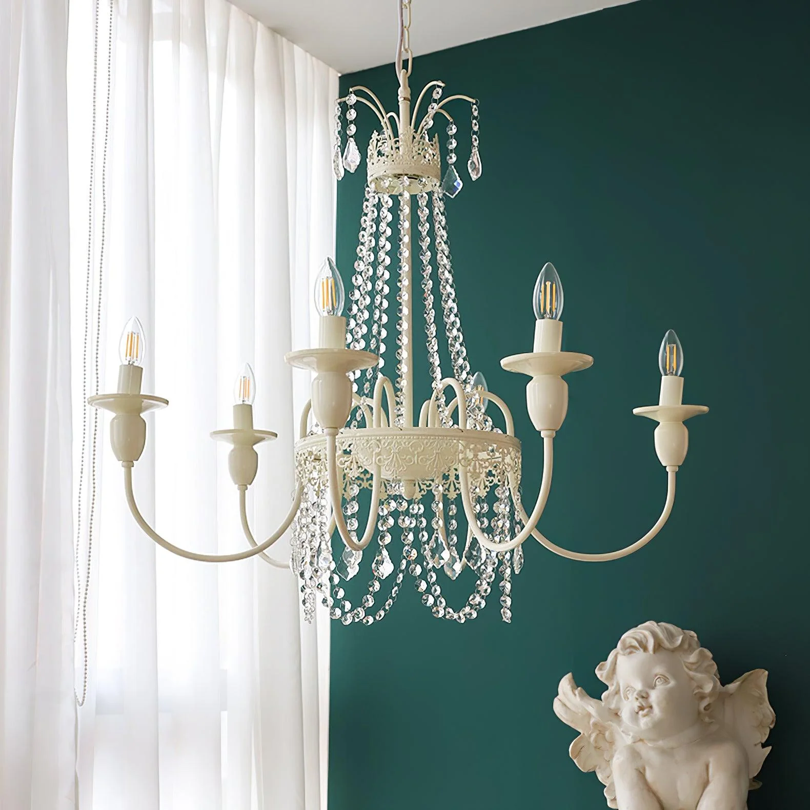 Lustra Chandelier Crystal Tassels - Image 7