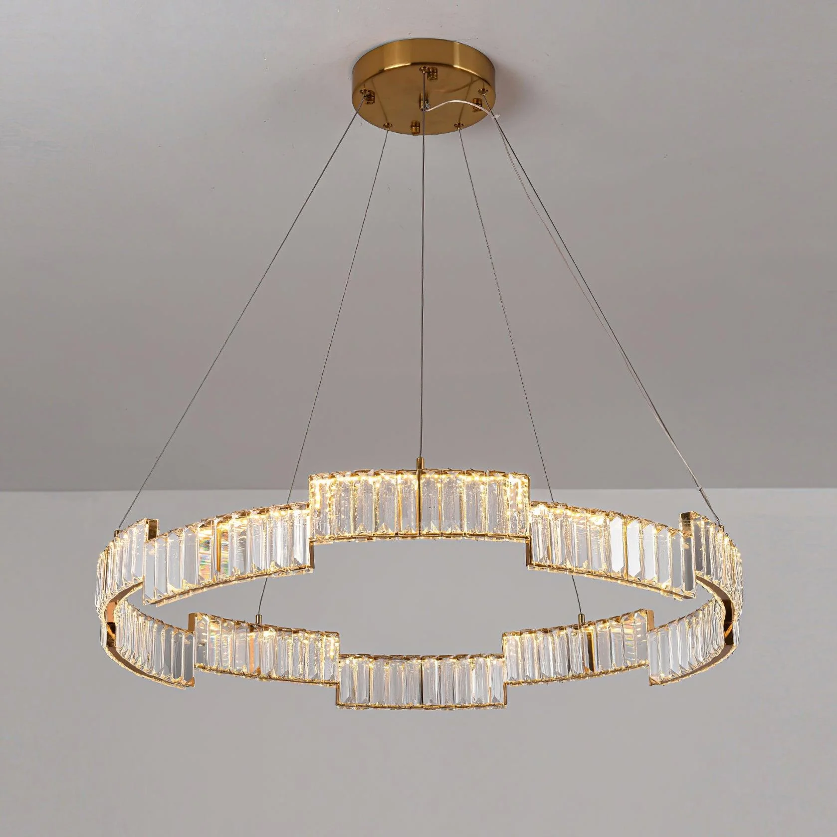 Lustra Chandelier Crystal with Gold Frame - Image 16