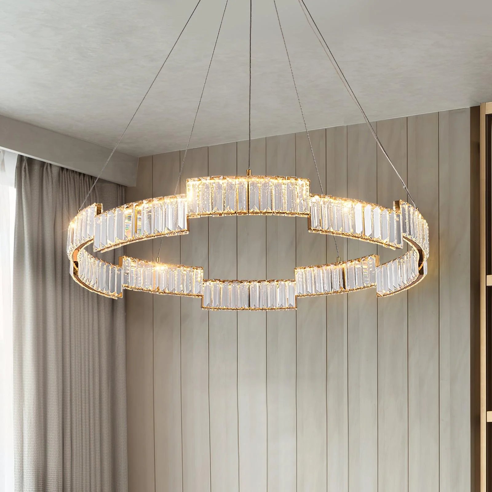 Lustra Chandelier Crystal with Gold Frame - Image 5