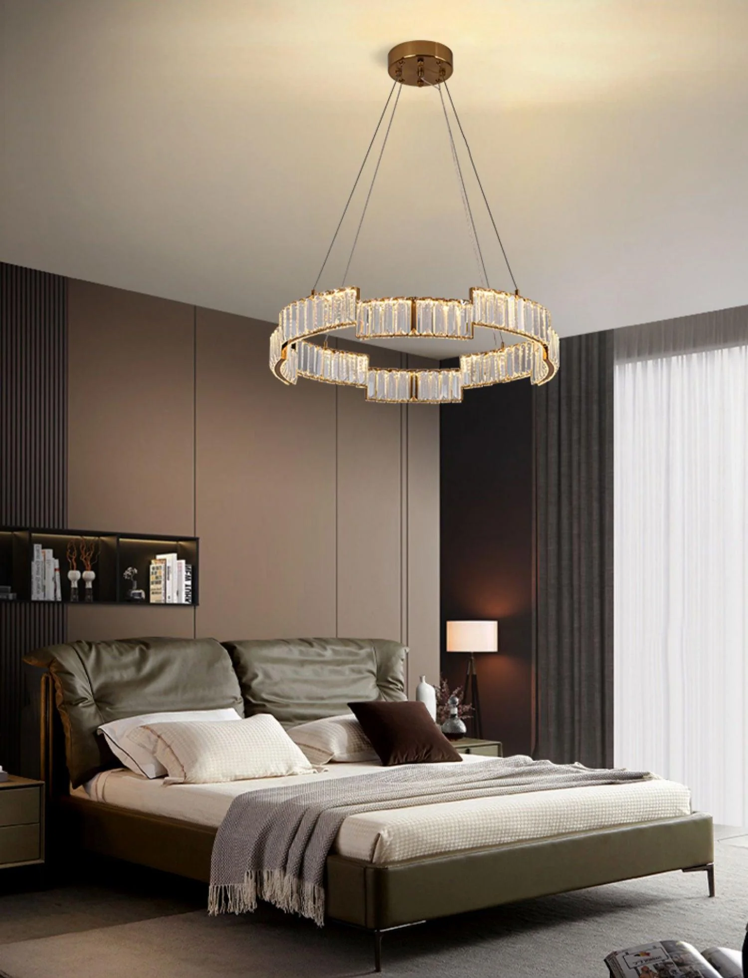 Lustra Chandelier Crystal with Gold Frame - Image 8