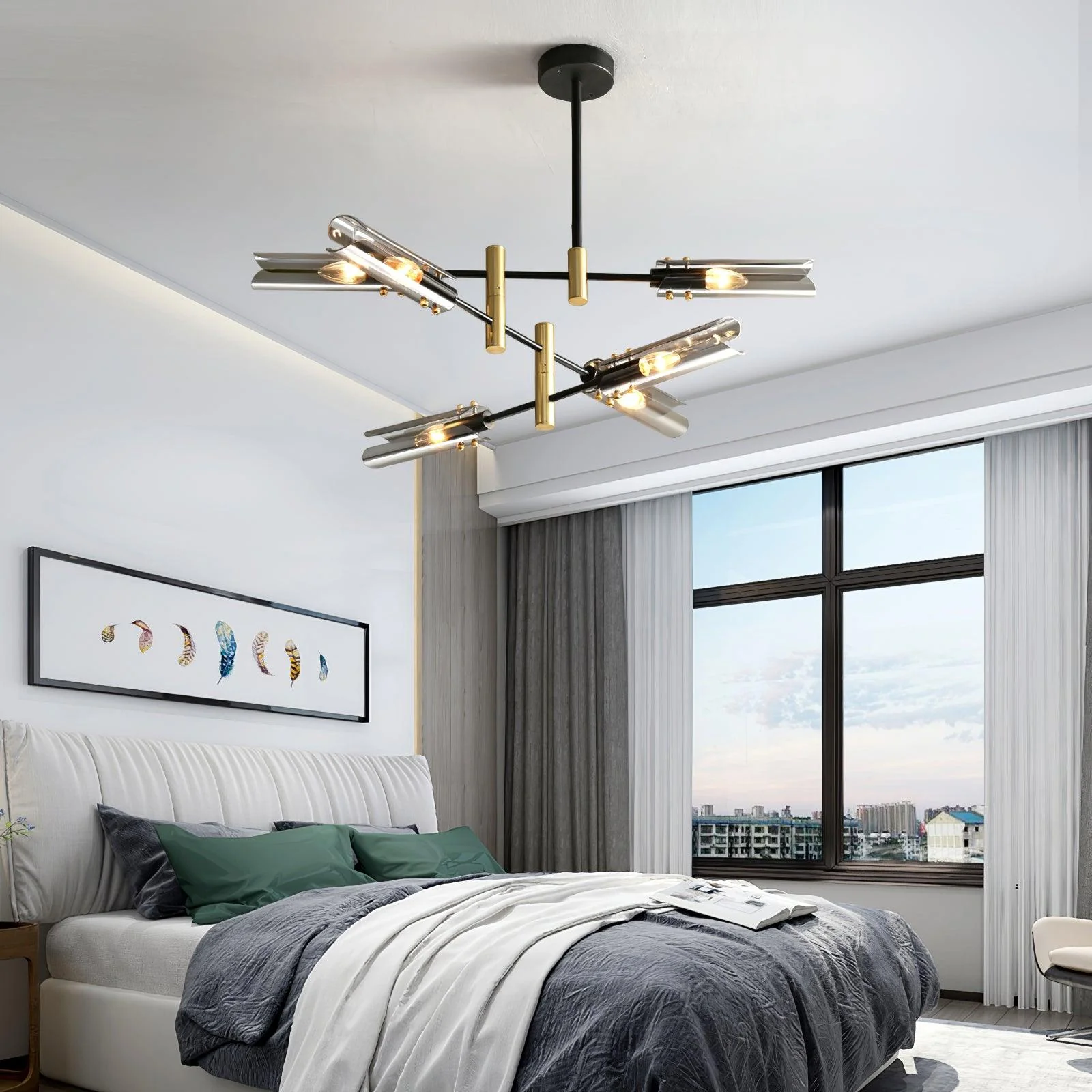 Lustra Chandelier Double 6-Light Modern - Image 15