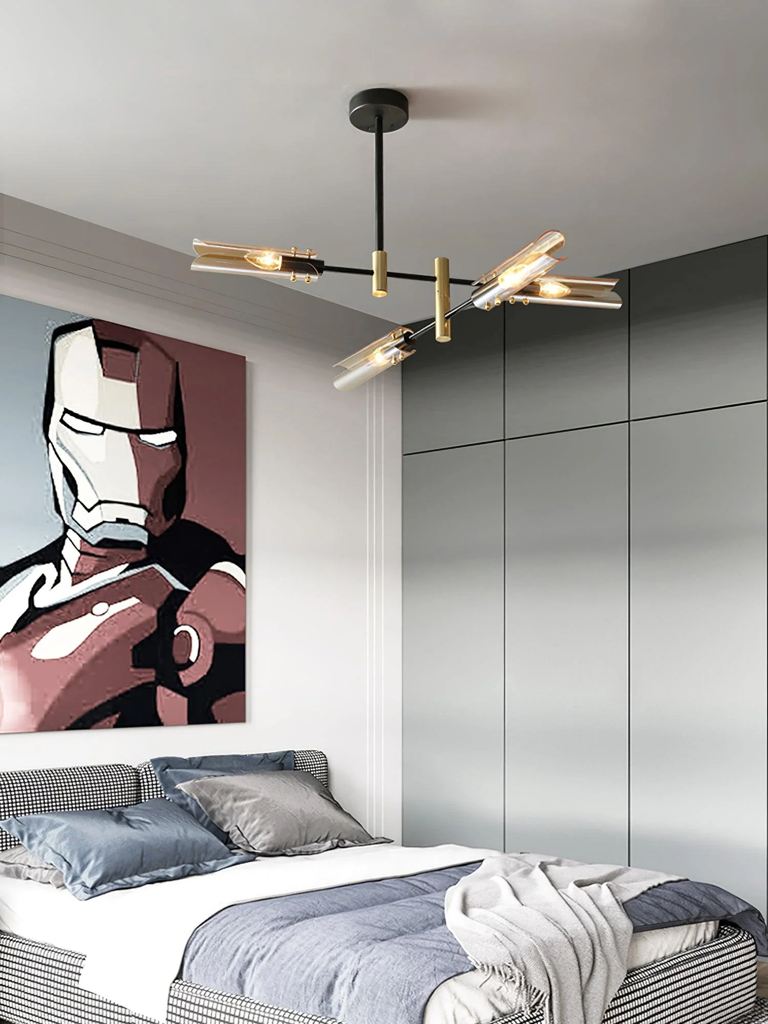 Lustra Chandelier Double 6-Light Modern - Image 22