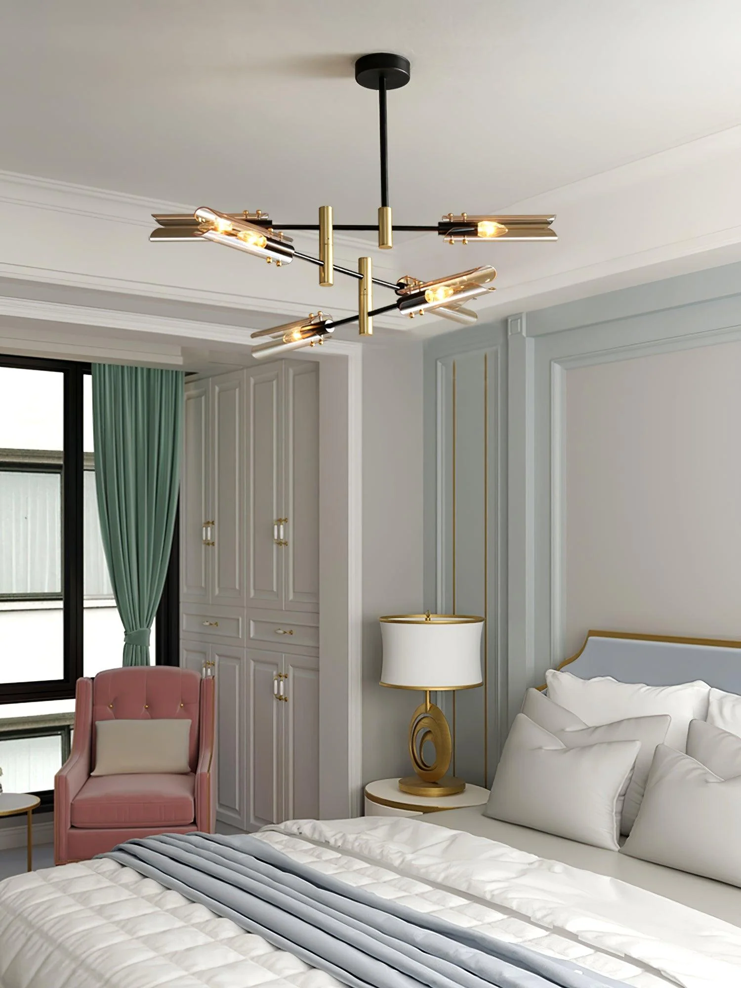 Lustra Chandelier Double 6-Light Modern - Image 25