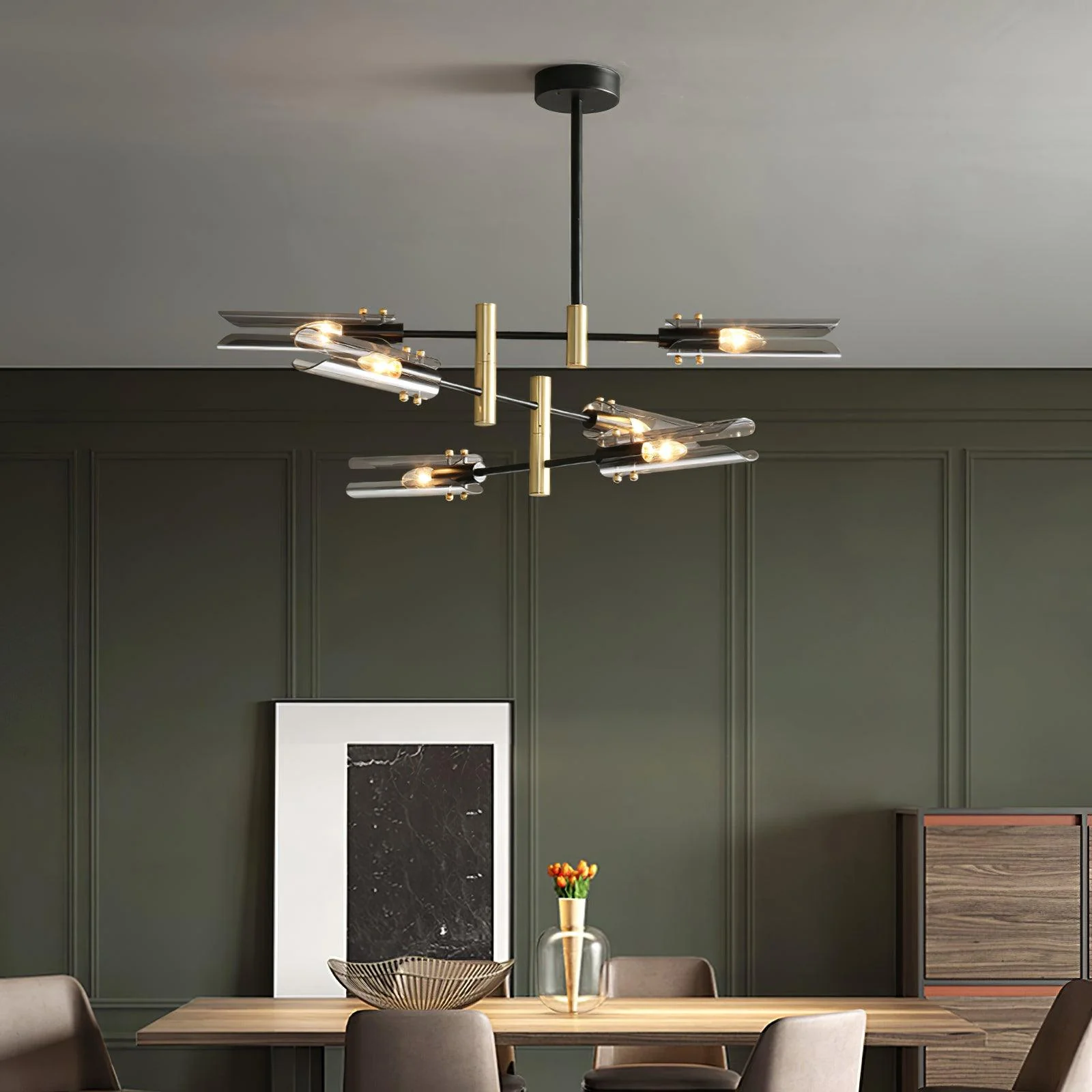 Lustra Chandelier Double 6-Light Modern - Image 3