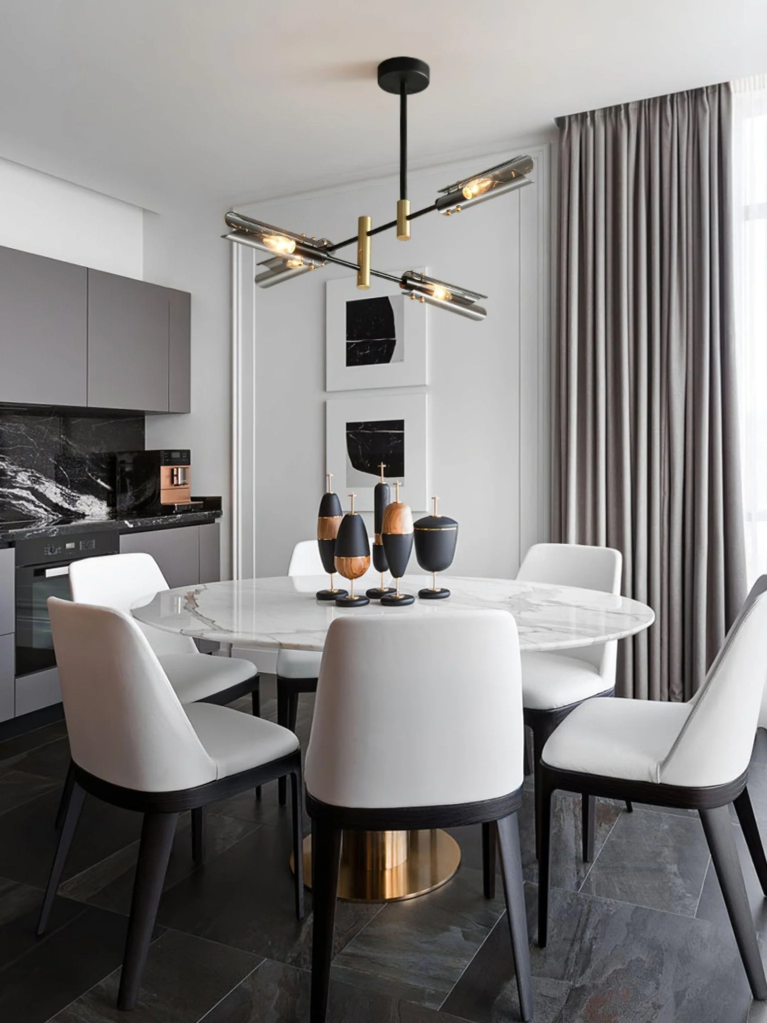 Lustra Chandelier Double 6-Light Modern - Image 30
