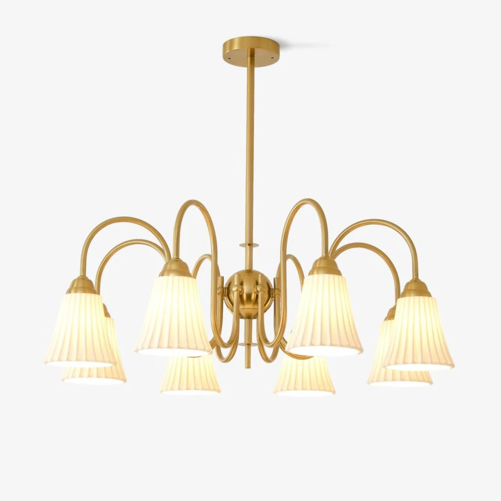 Lustra Chandelier Esther Ceramic Pleated Modern