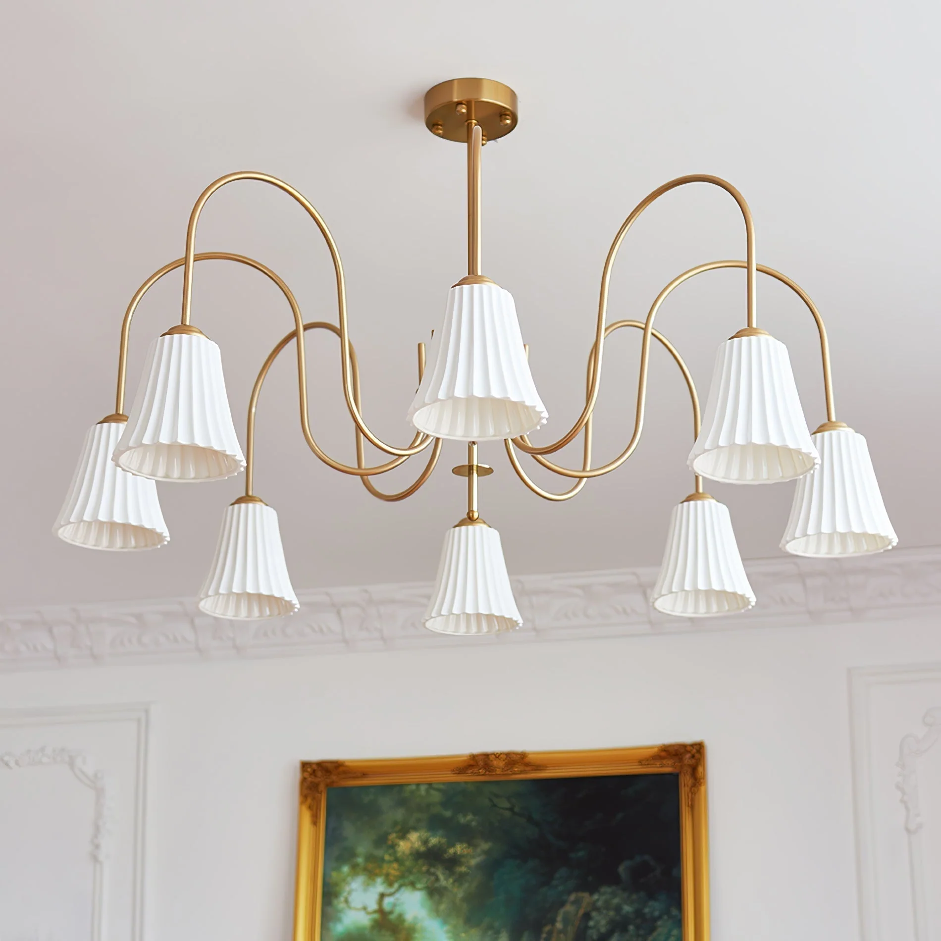 Lustra Chandelier Esther Ceramic Pleated Modern - Image 37