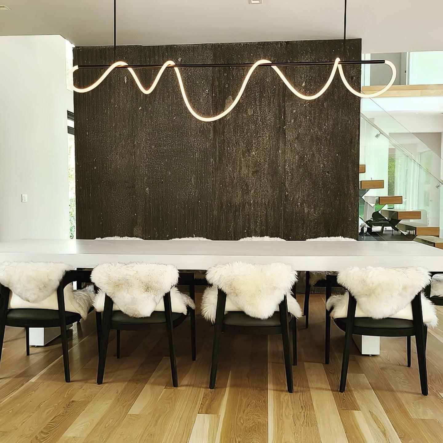 Lustra Chandelier Flexible Silicone Curve Modern Elegant - Image 15