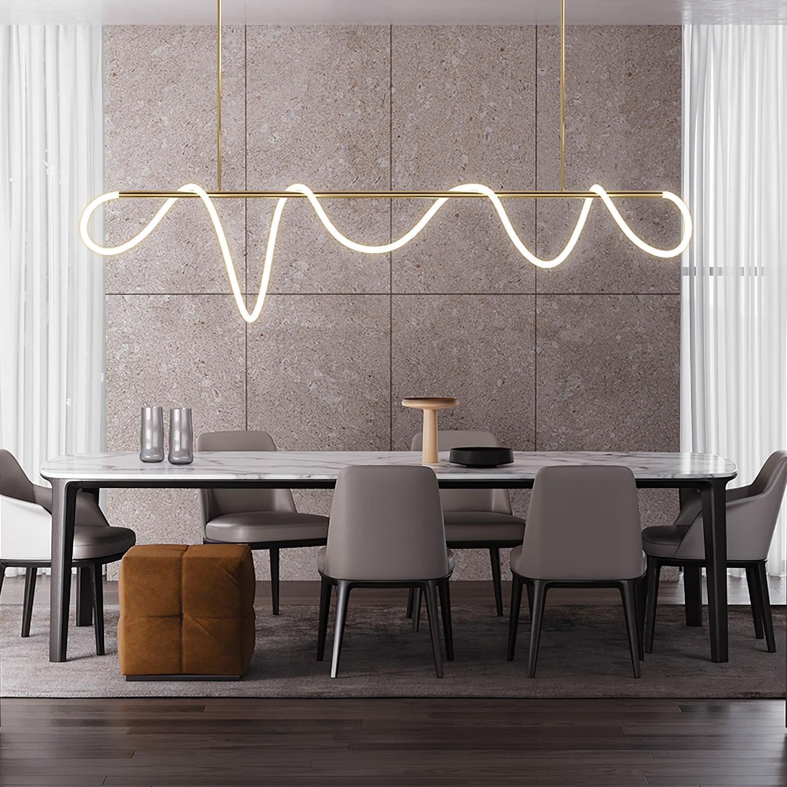 Lustra Chandelier Flexible Silicone Curve Modern Elegant - Image 52