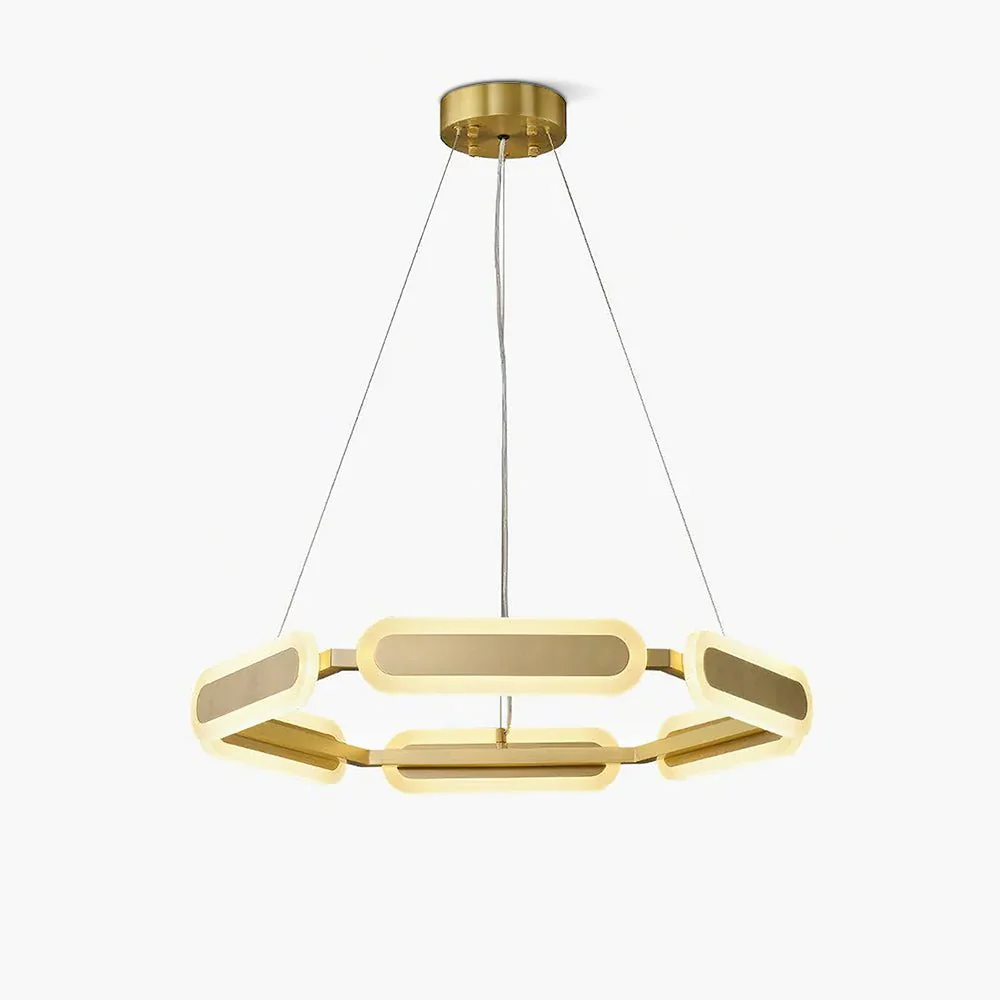 Lustra Chandelier Geometric Brass Ring