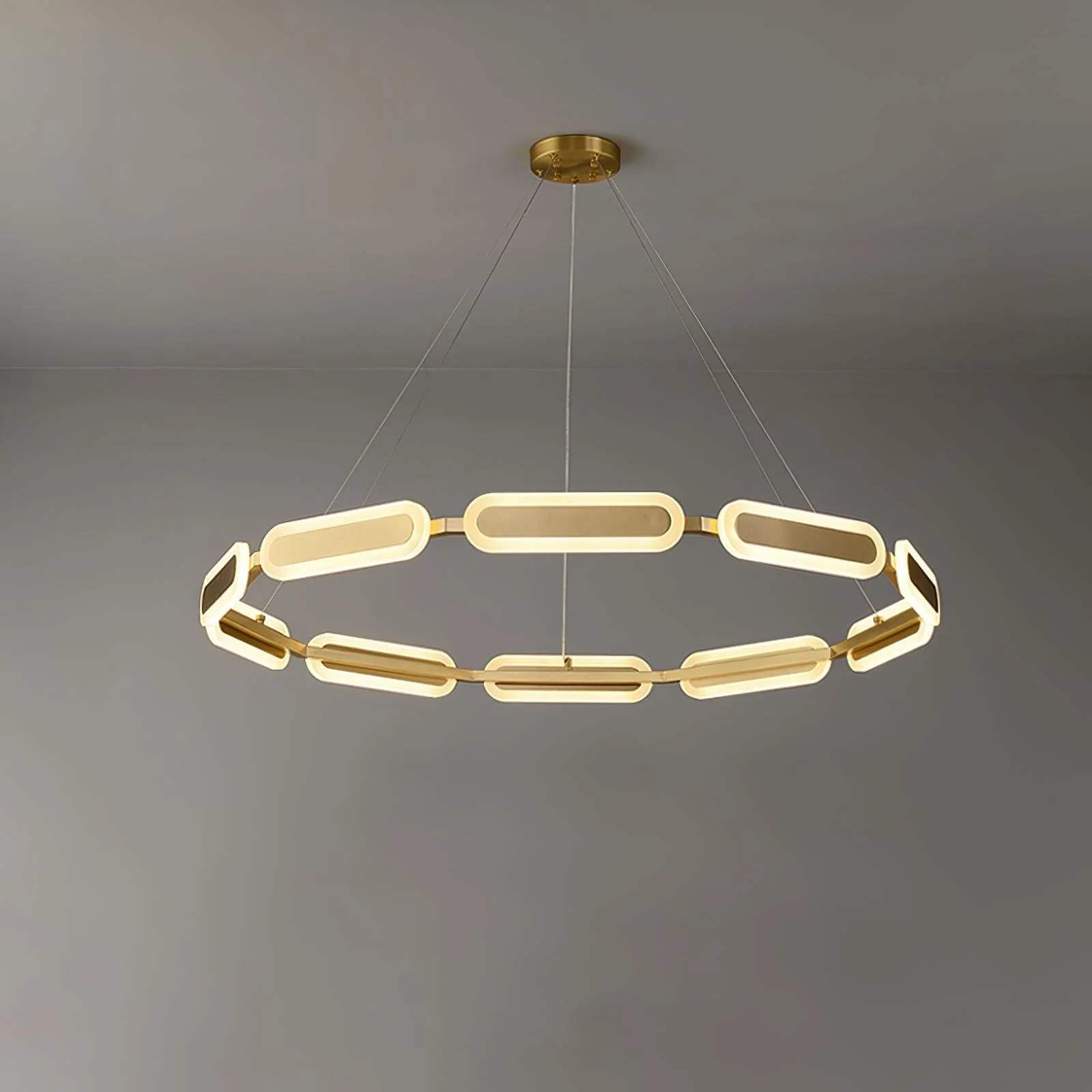 Lustra Chandelier Geometric Brass Ring - Image 19