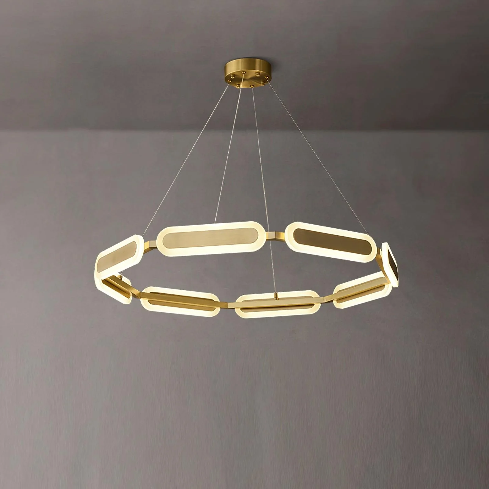 Lustra Chandelier Geometric Brass Ring - Image 21