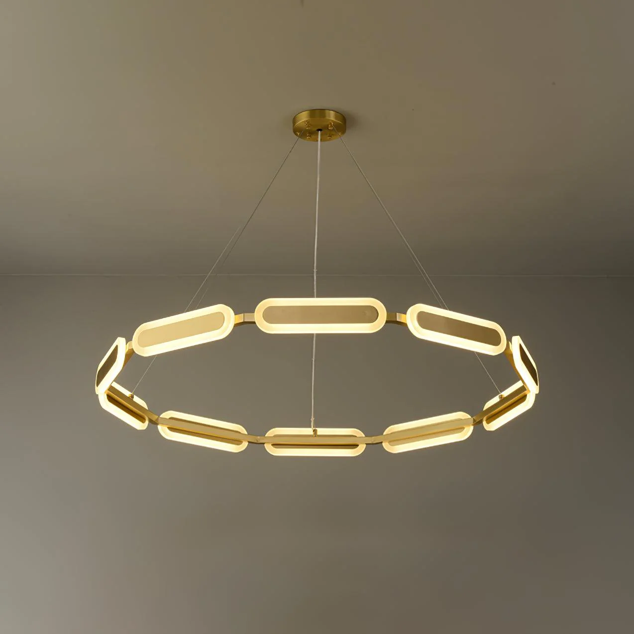 Lustra Chandelier Geometric Brass Ring - Image 23