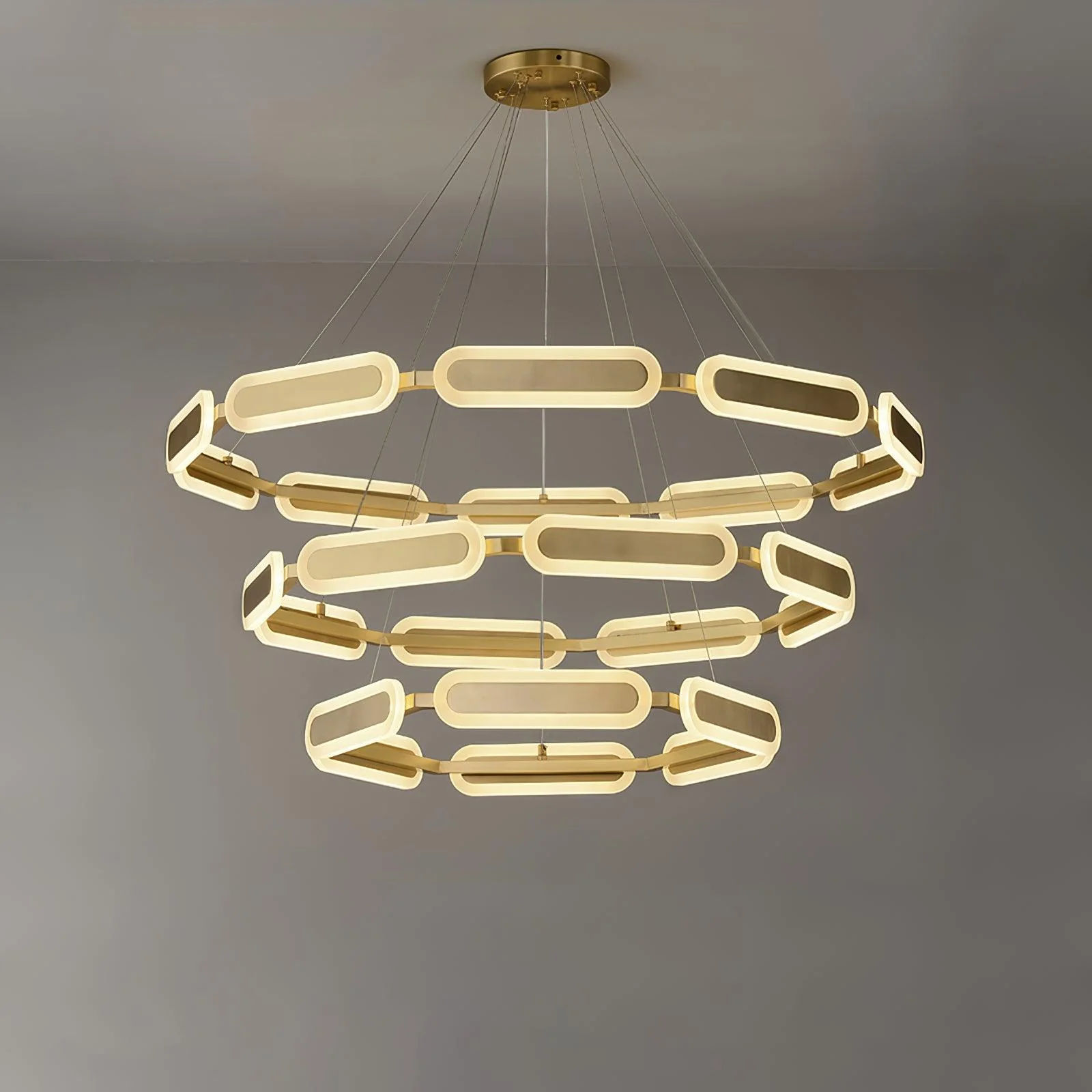 Lustra Chandelier Geometric Brass Ring - Image 25