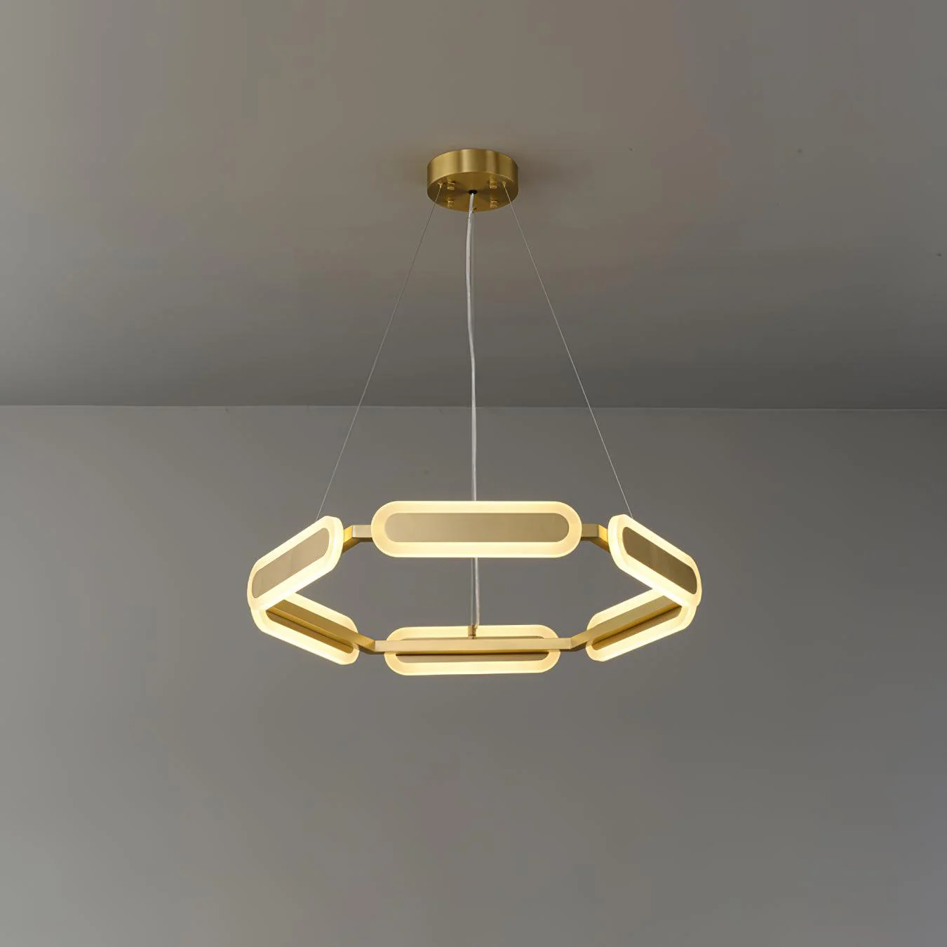 Lustra Chandelier Geometric Brass Ring - Image 28