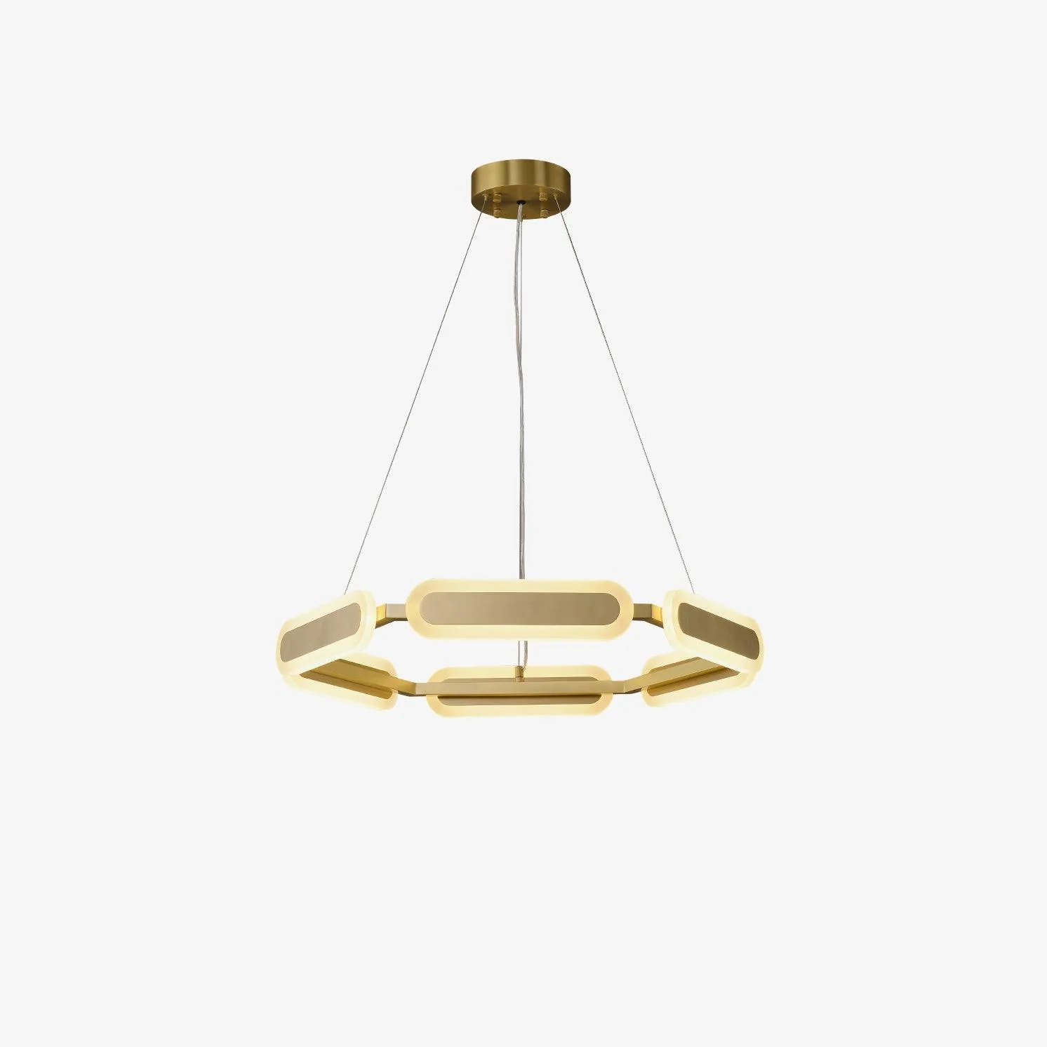 Lustra Chandelier Geometric Brass Ring - Image 31
