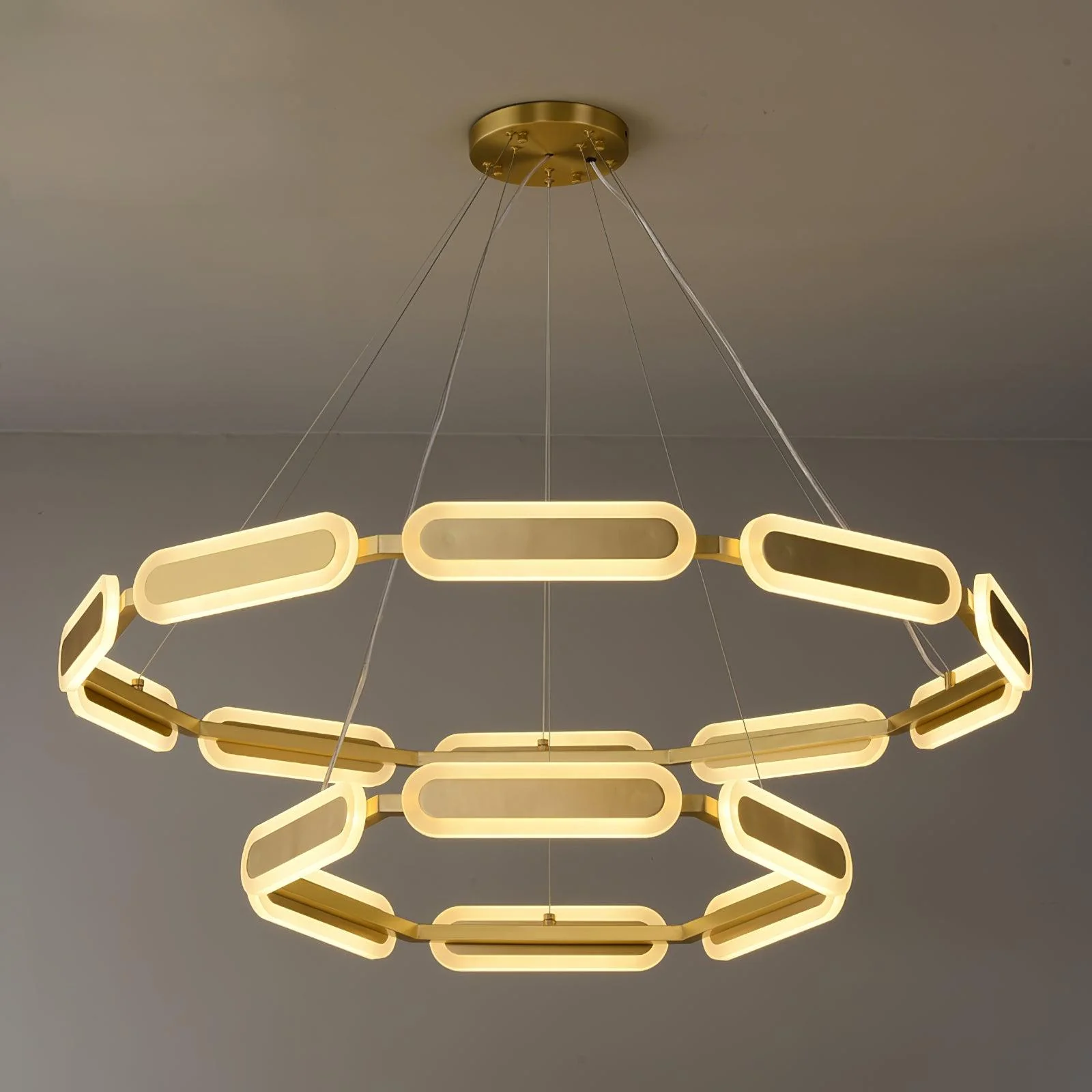Lustra Chandelier Geometric Brass Ring - Image 33
