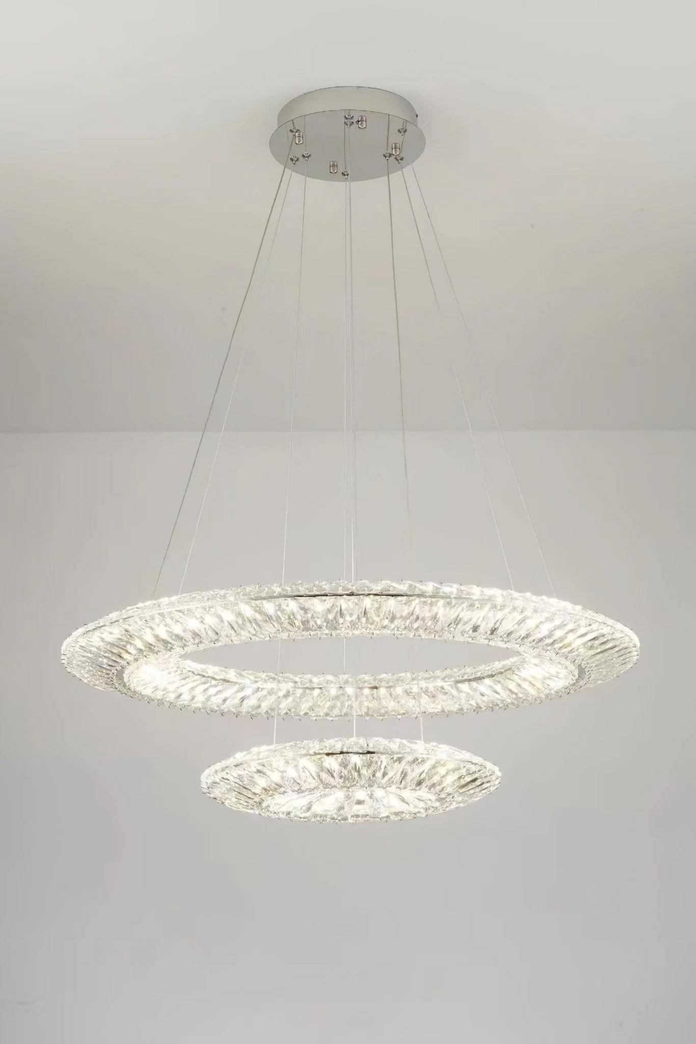 Lustra Chandelier Geometric Crystal LED Elegant - Image 10