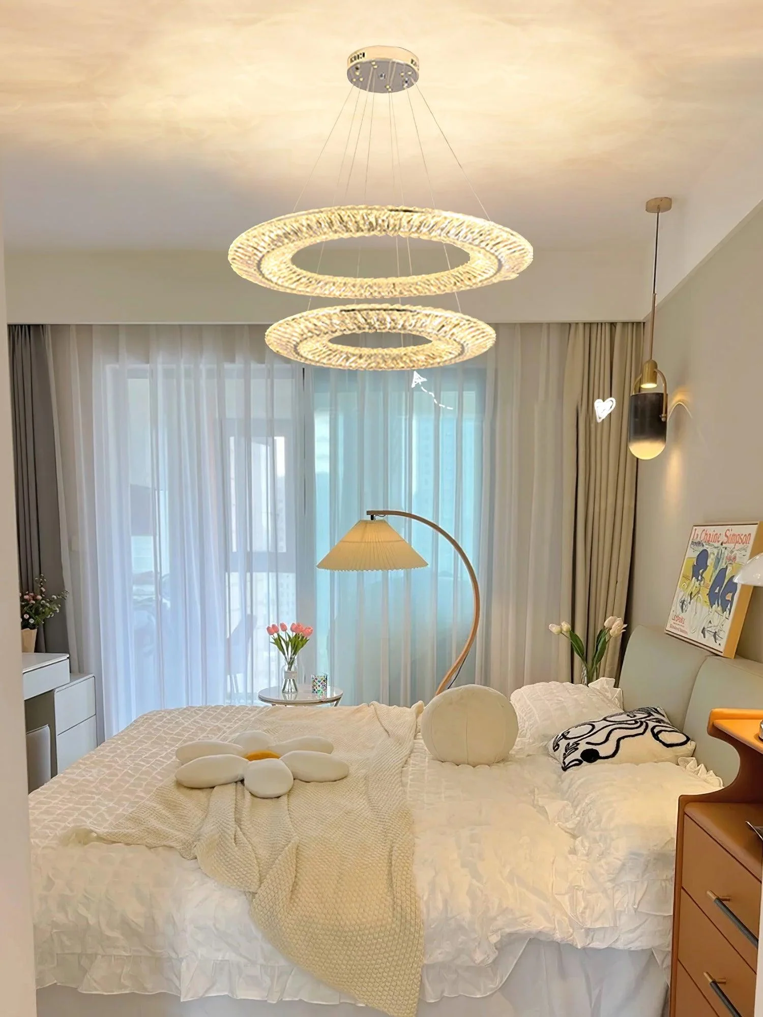 Lustra Chandelier Geometric Crystal LED Elegant - Image 12