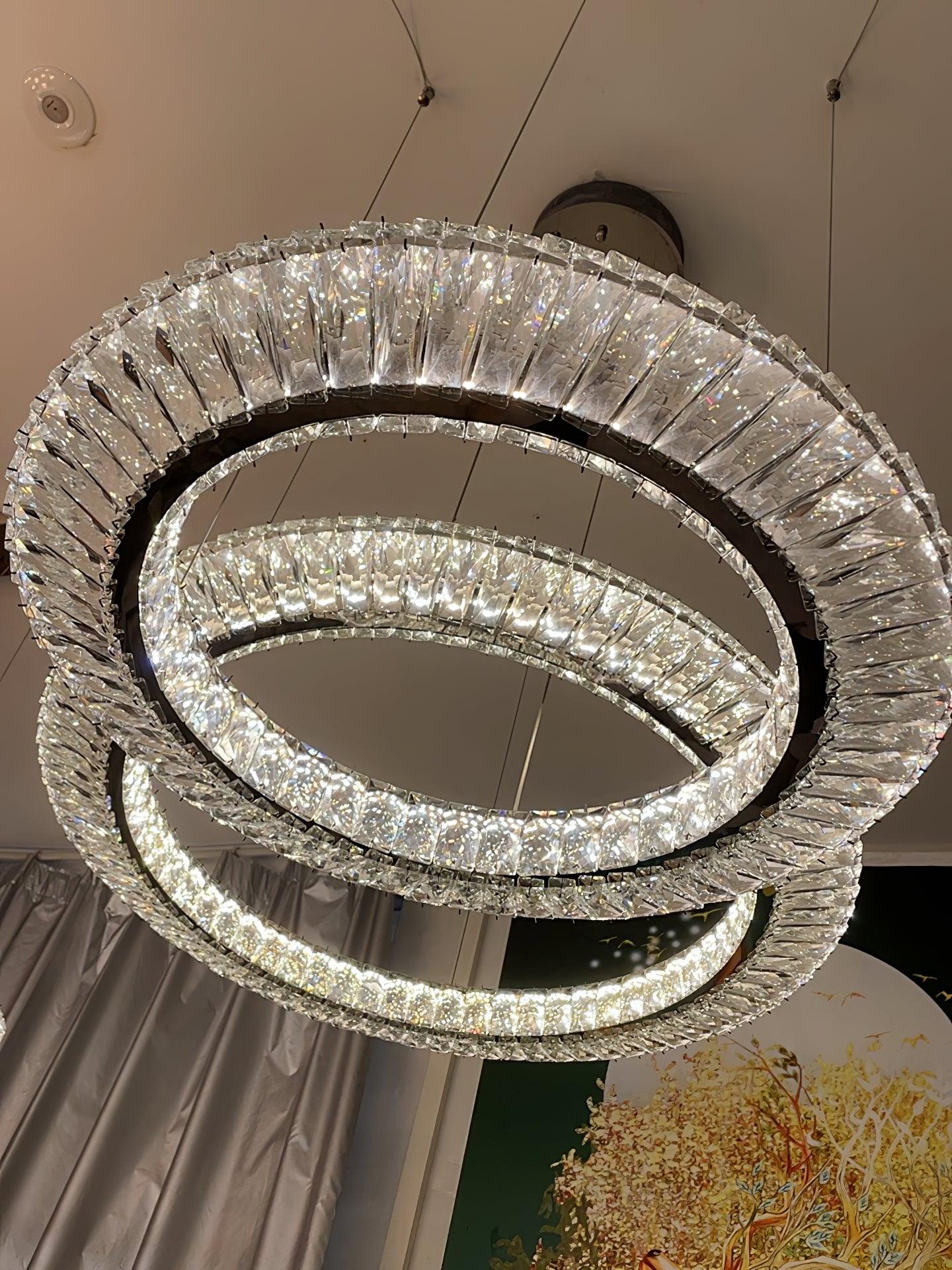 Lustra Chandelier Geometric Crystal LED Elegant - Image 14