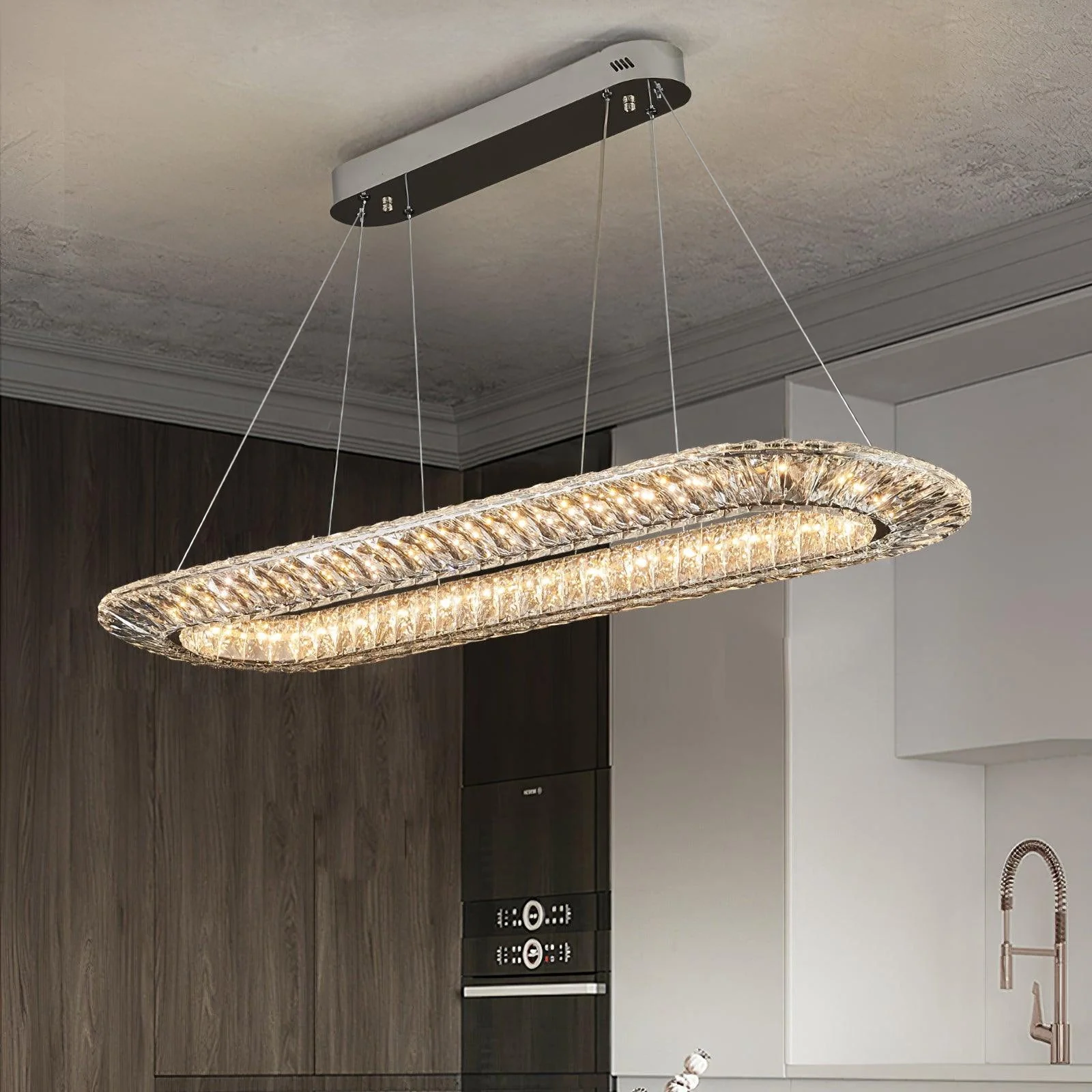 Lustra Chandelier Geometric Crystal LED Elegant - Image 16