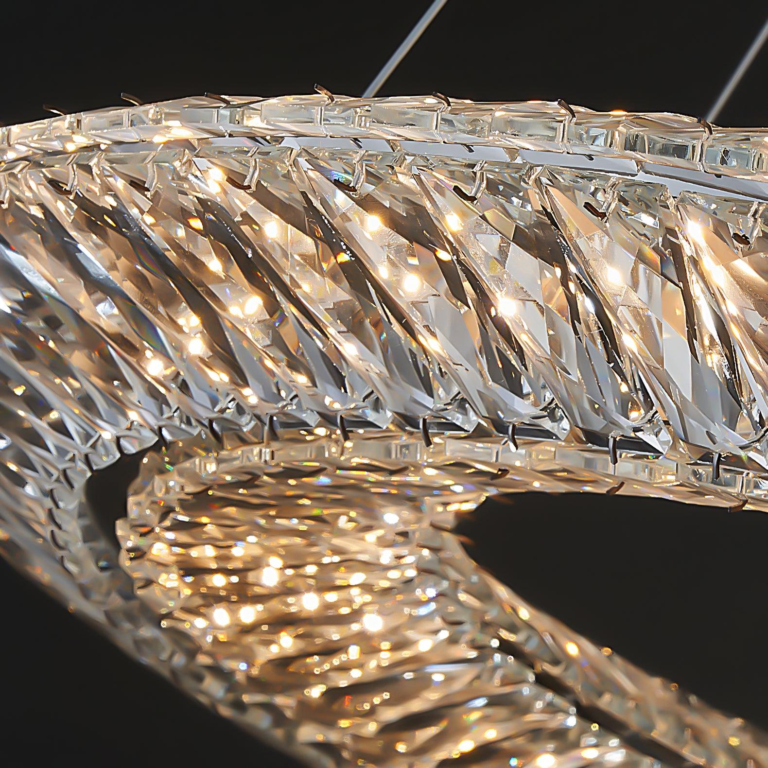Lustra Chandelier Geometric Crystal LED Elegant - Image 17