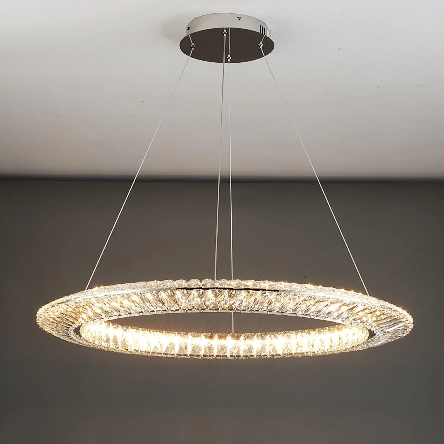 Lustra Chandelier Geometric Crystal LED Elegant - Image 2