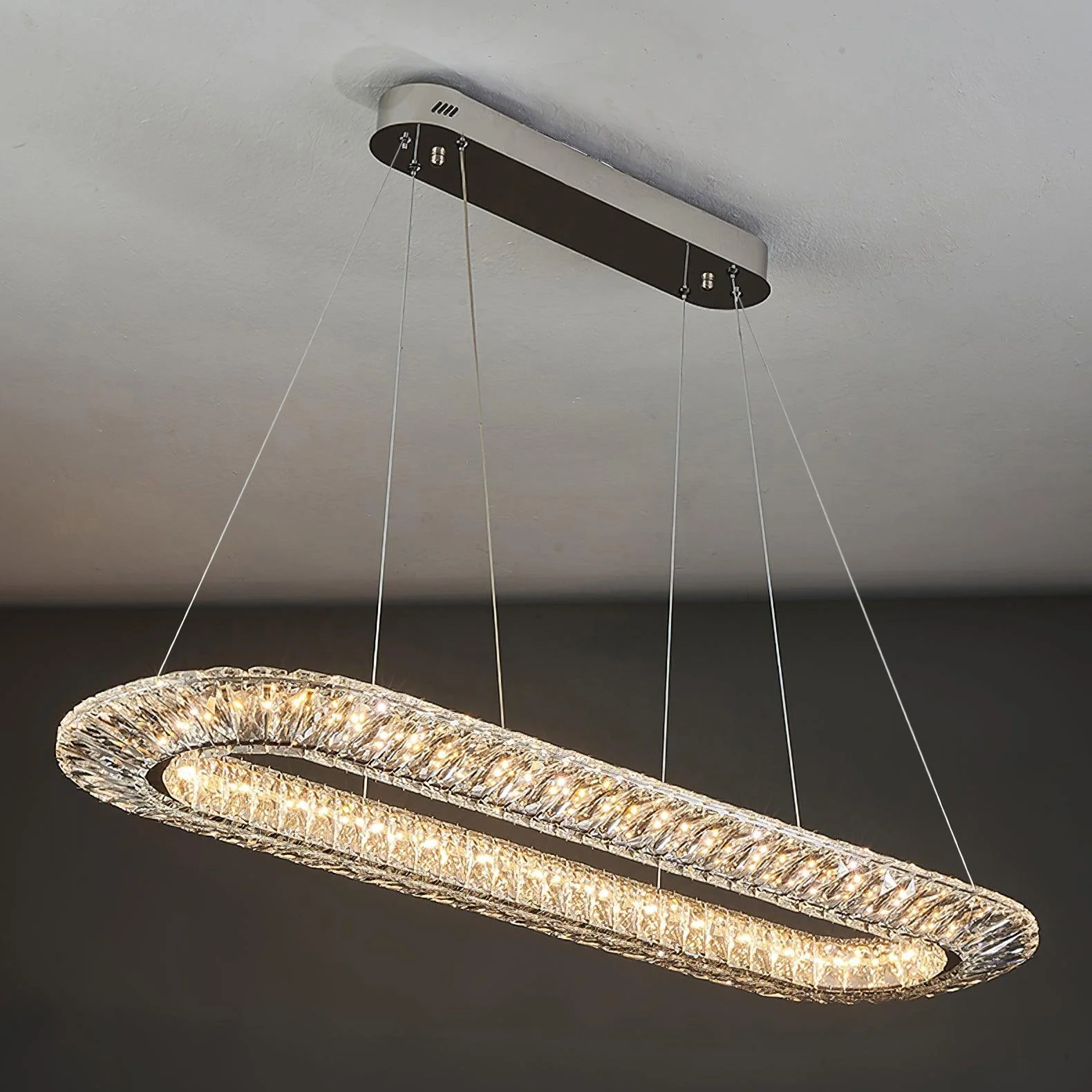 Lustra Chandelier Geometric Crystal LED Elegant - Image 25
