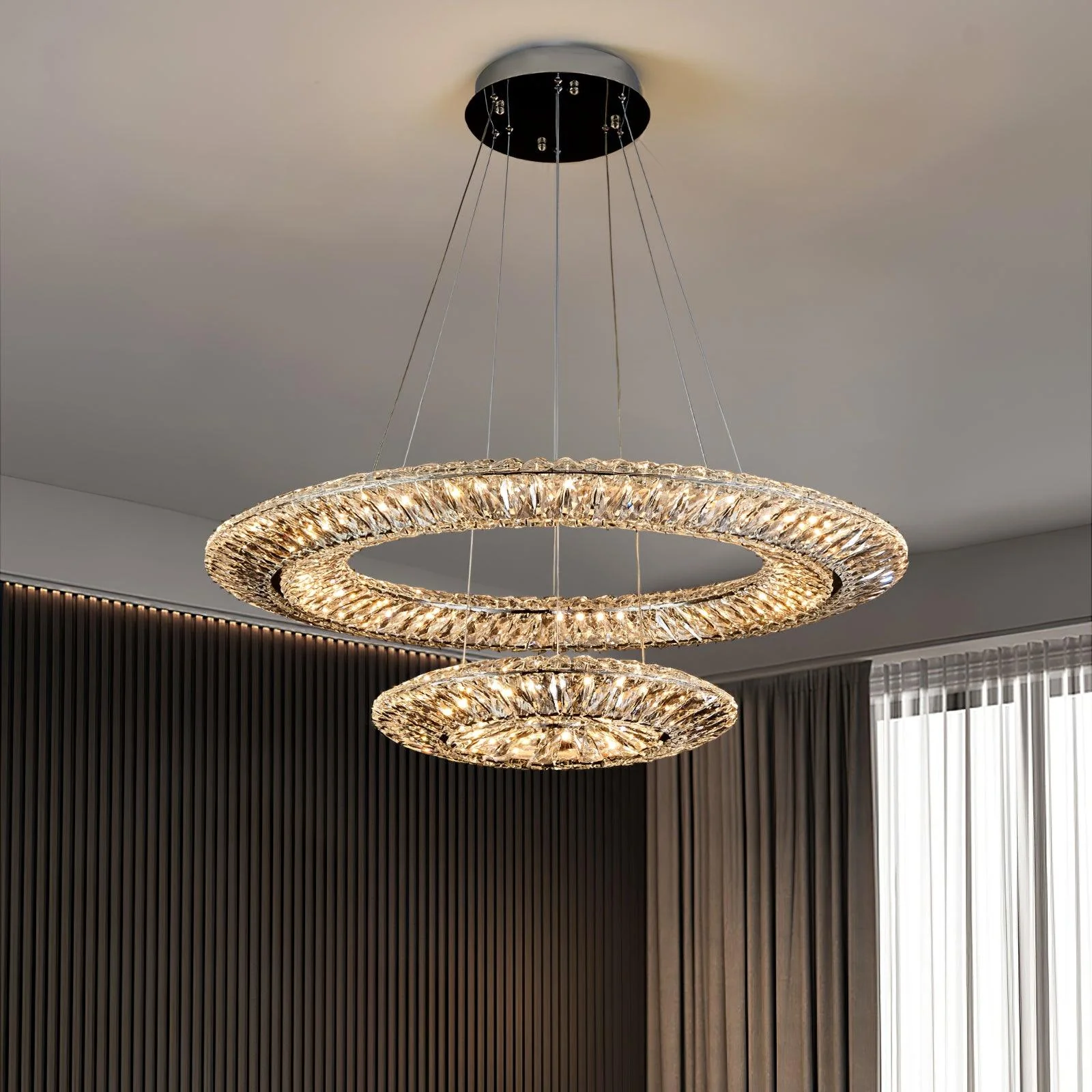 Lustra Chandelier Geometric Crystal LED Elegant - Image 26