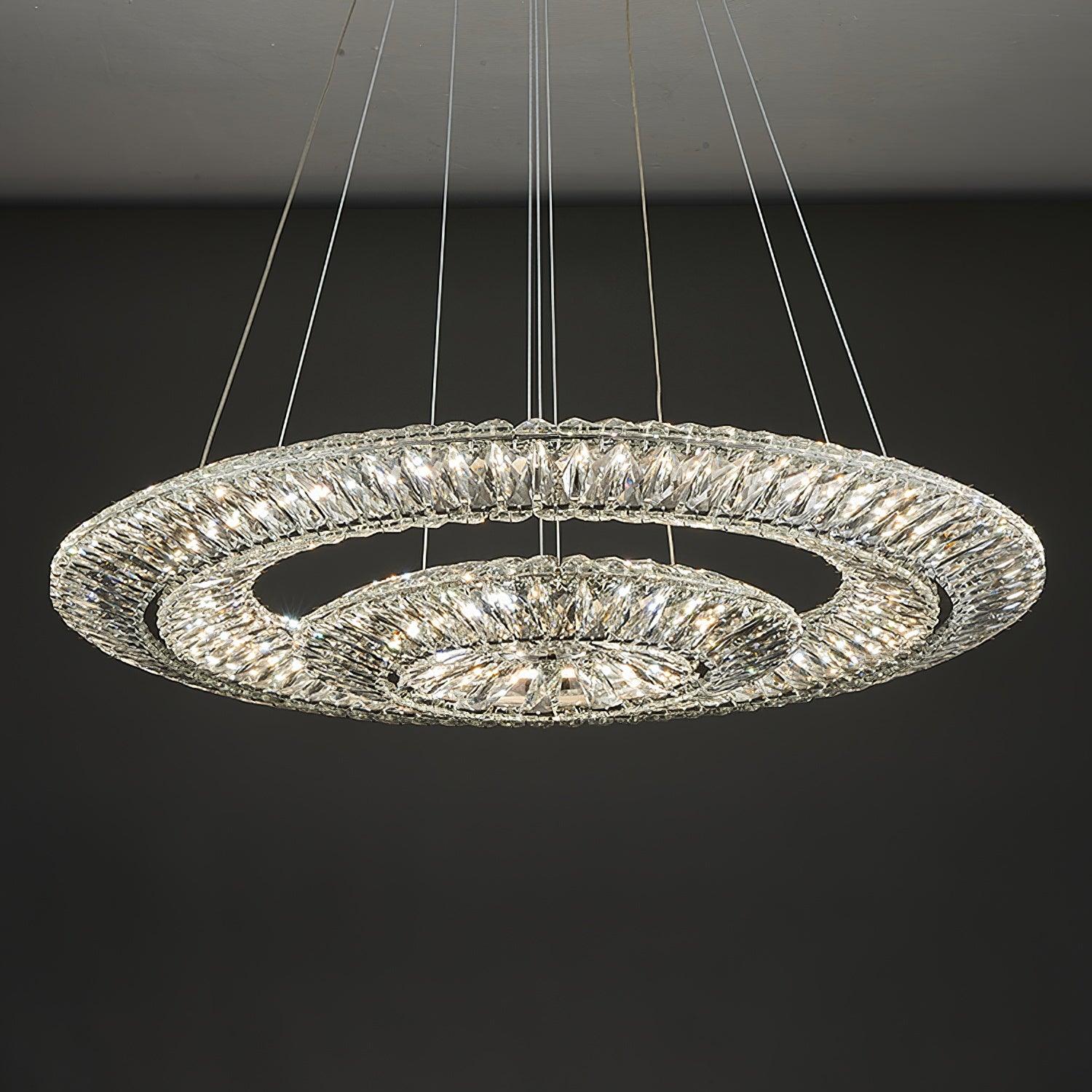 Lustra Chandelier Geometric Crystal LED Elegant - Image 3