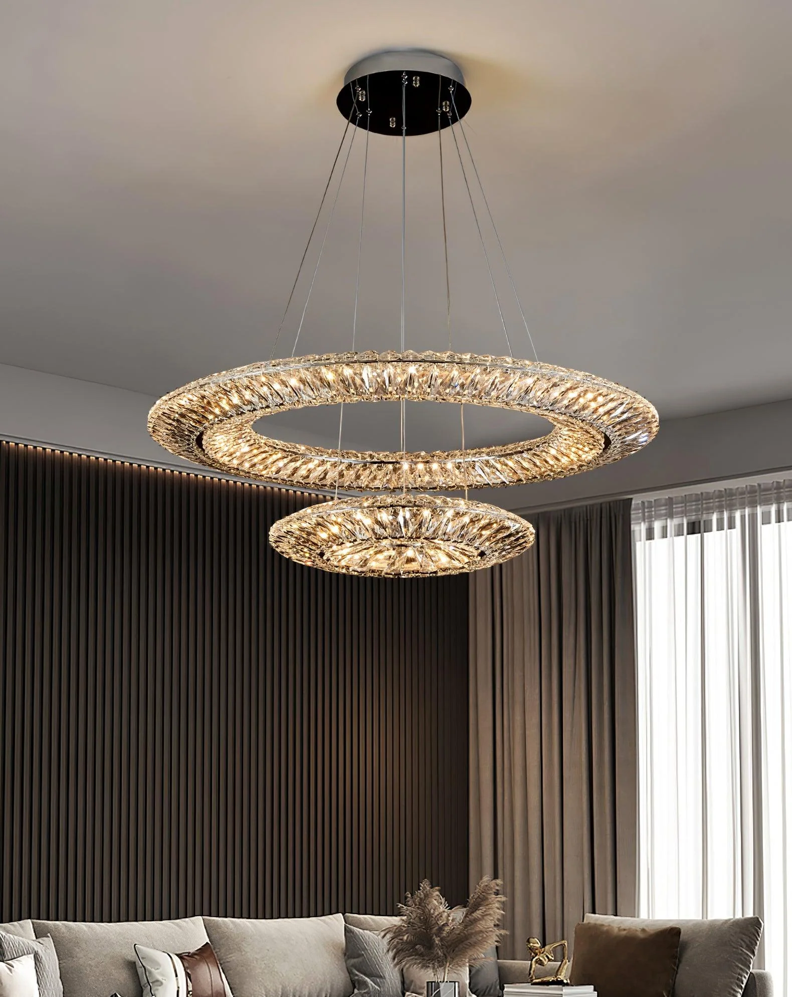 Lustra Chandelier Geometric Crystal LED Elegant - Image 36